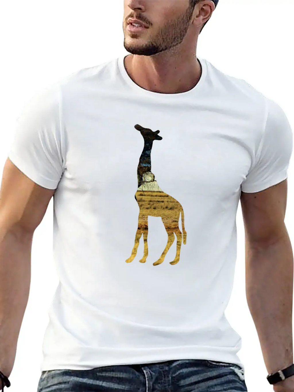 Giraffe In The Steppe Classic Cotton Tee – Unisex Comfort For Any Season