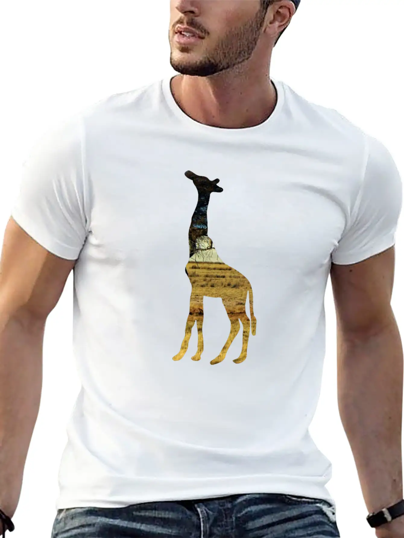 Giraffe In The Steppe Classic Cotton Tee – Unisex Comfort For Any Season