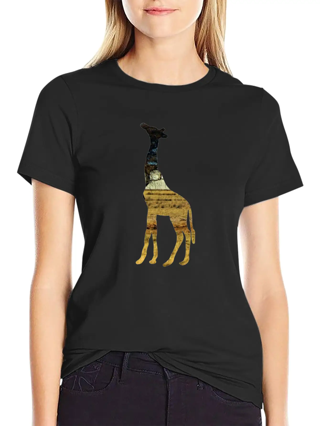 Giraffe In The Steppe Classic Cotton Tee – Unisex Comfort For Any Season