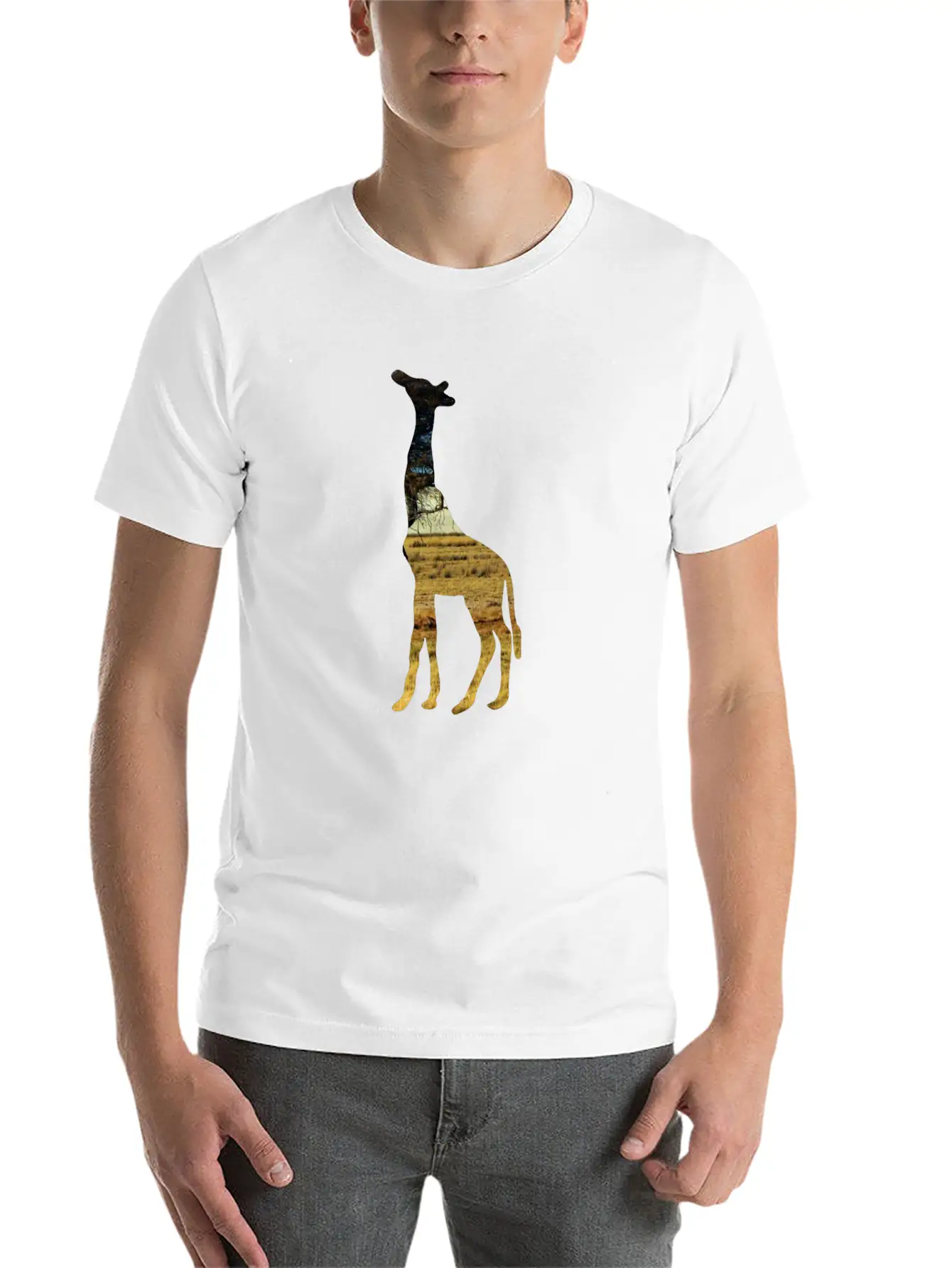 Giraffe In The Steppe Classic Cotton Tee – Unisex Comfort For Any Season
