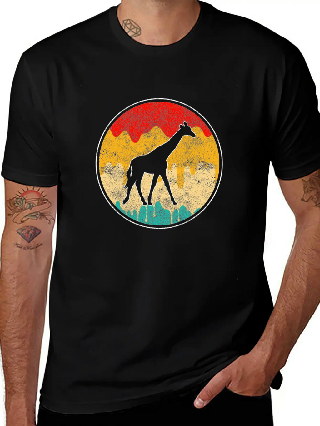 Giraffe Retro Classic Cotton Tee – Unisex Comfort For Any Season