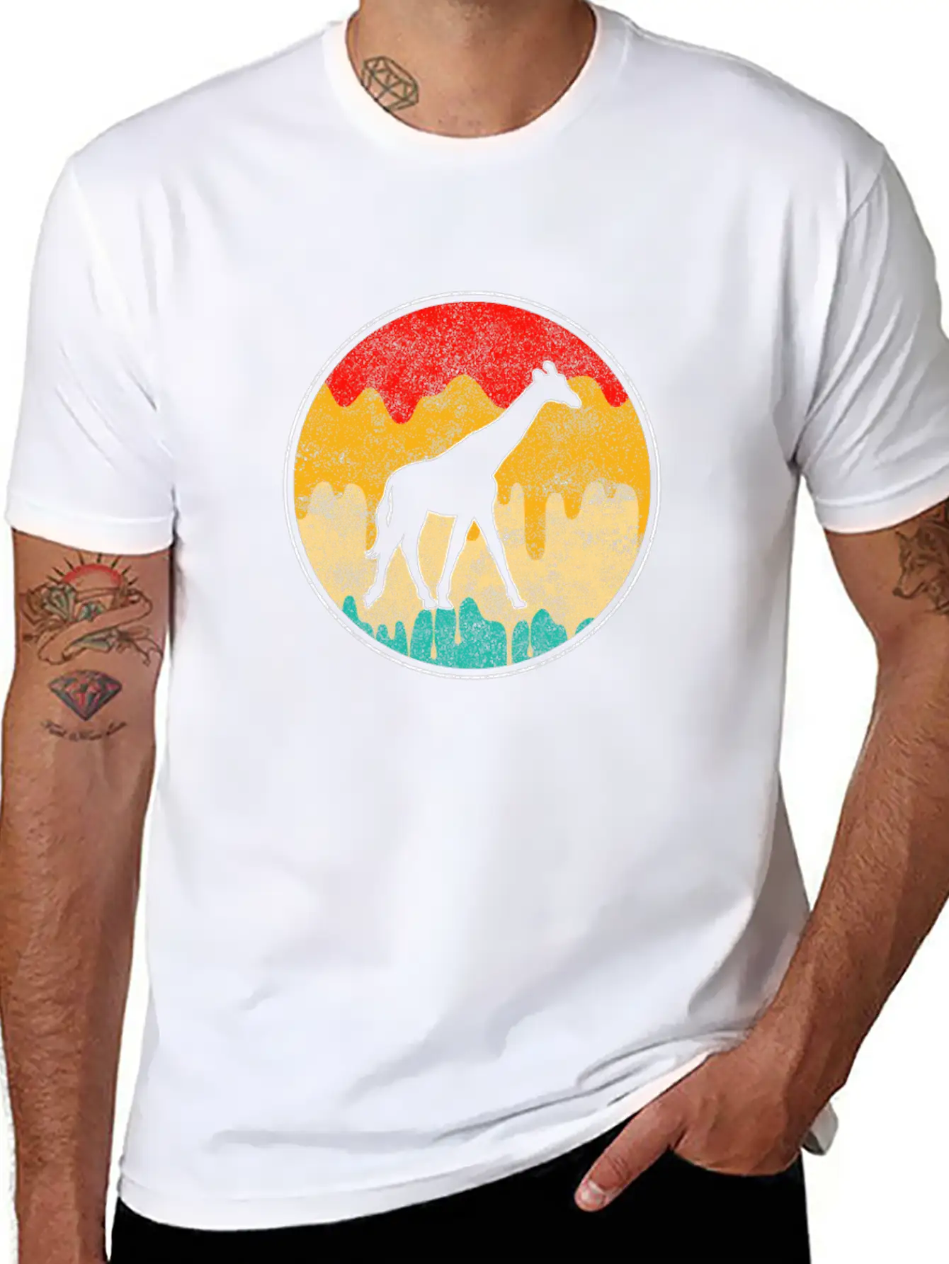 Giraffe Retro Classic Cotton Tee – Unisex Comfort For Any Season