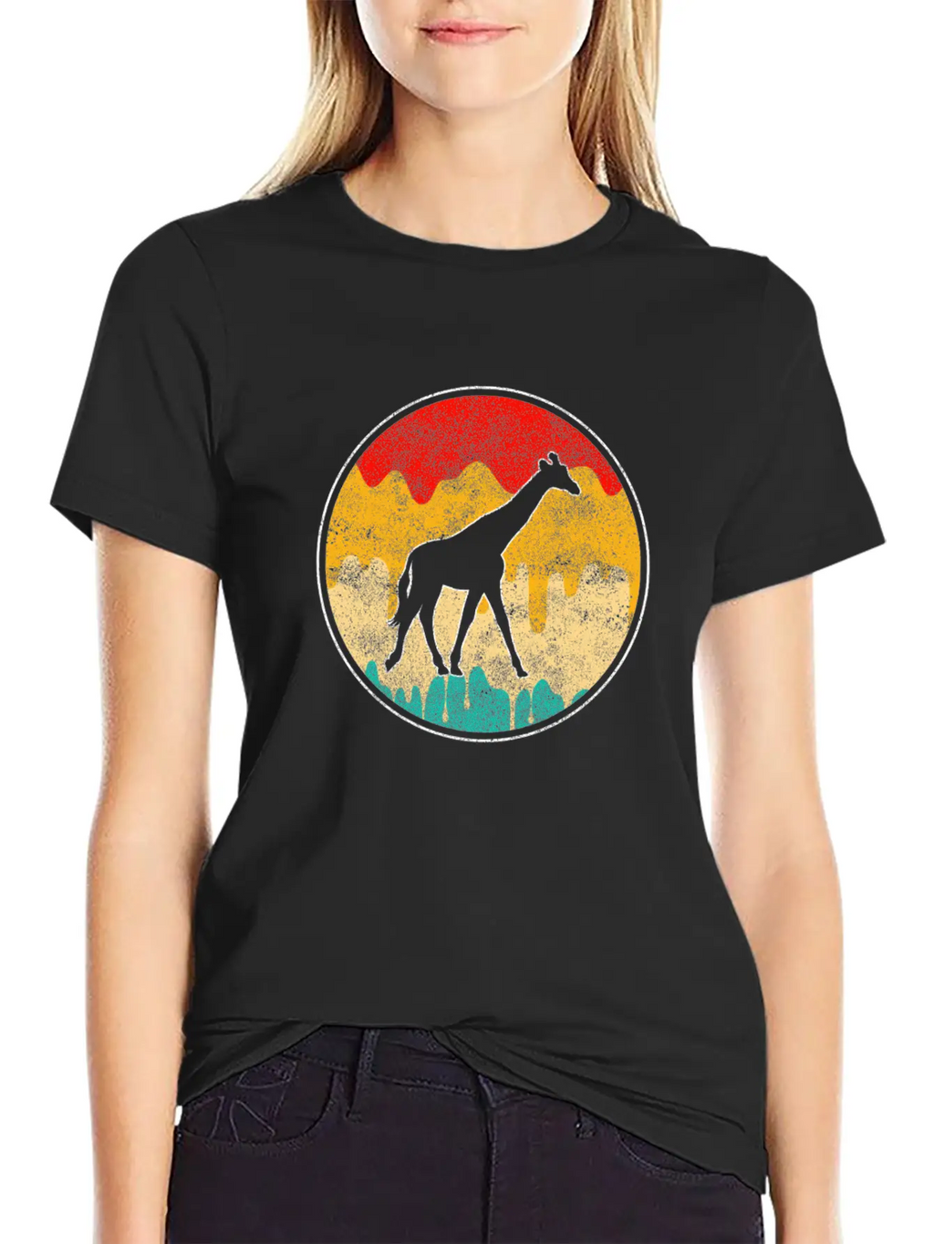Giraffe Retro Classic Cotton Tee – Unisex Comfort For Any Season