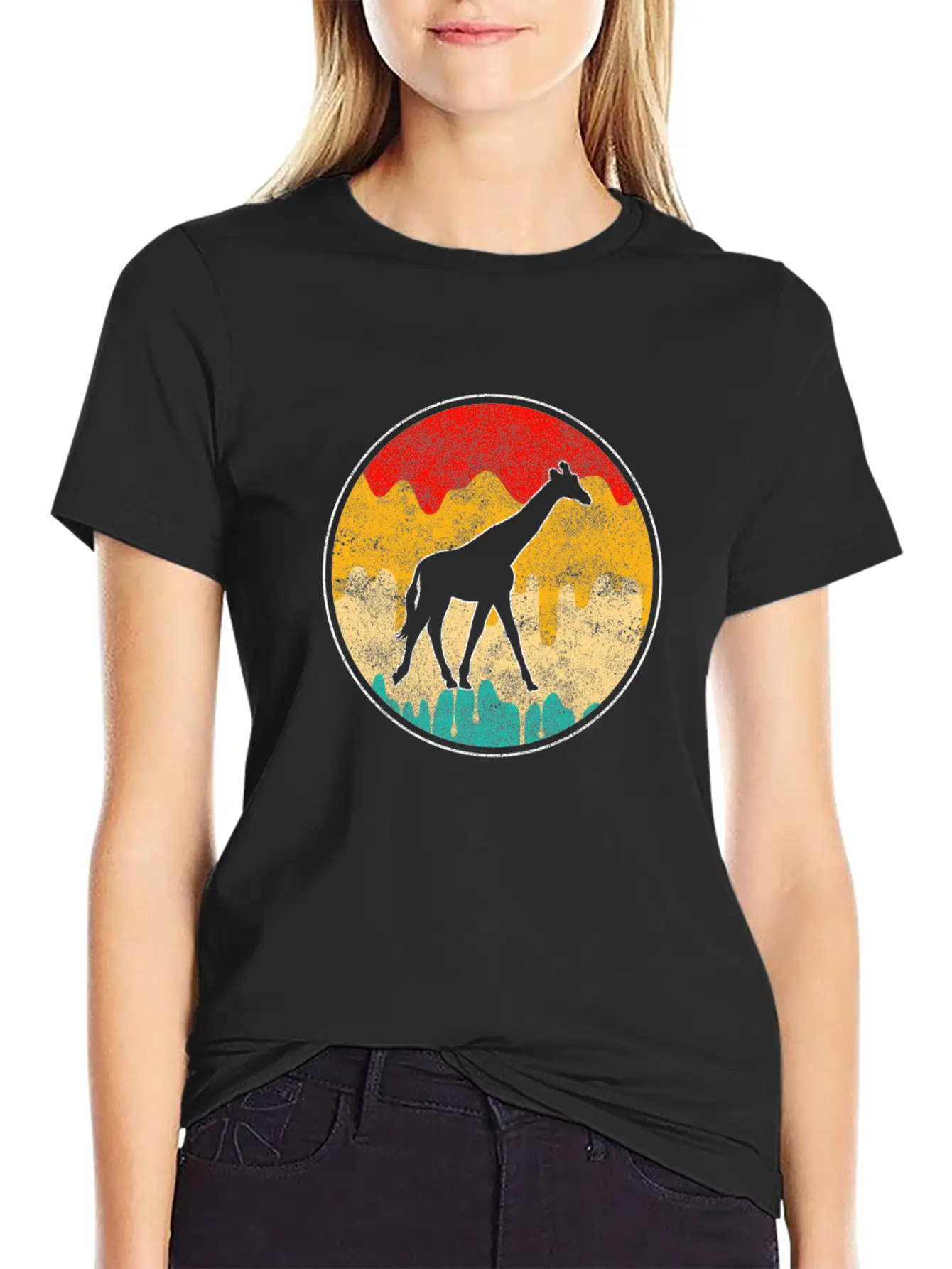Giraffe Retro Classic Cotton Tee – Unisex Comfort For Any Season