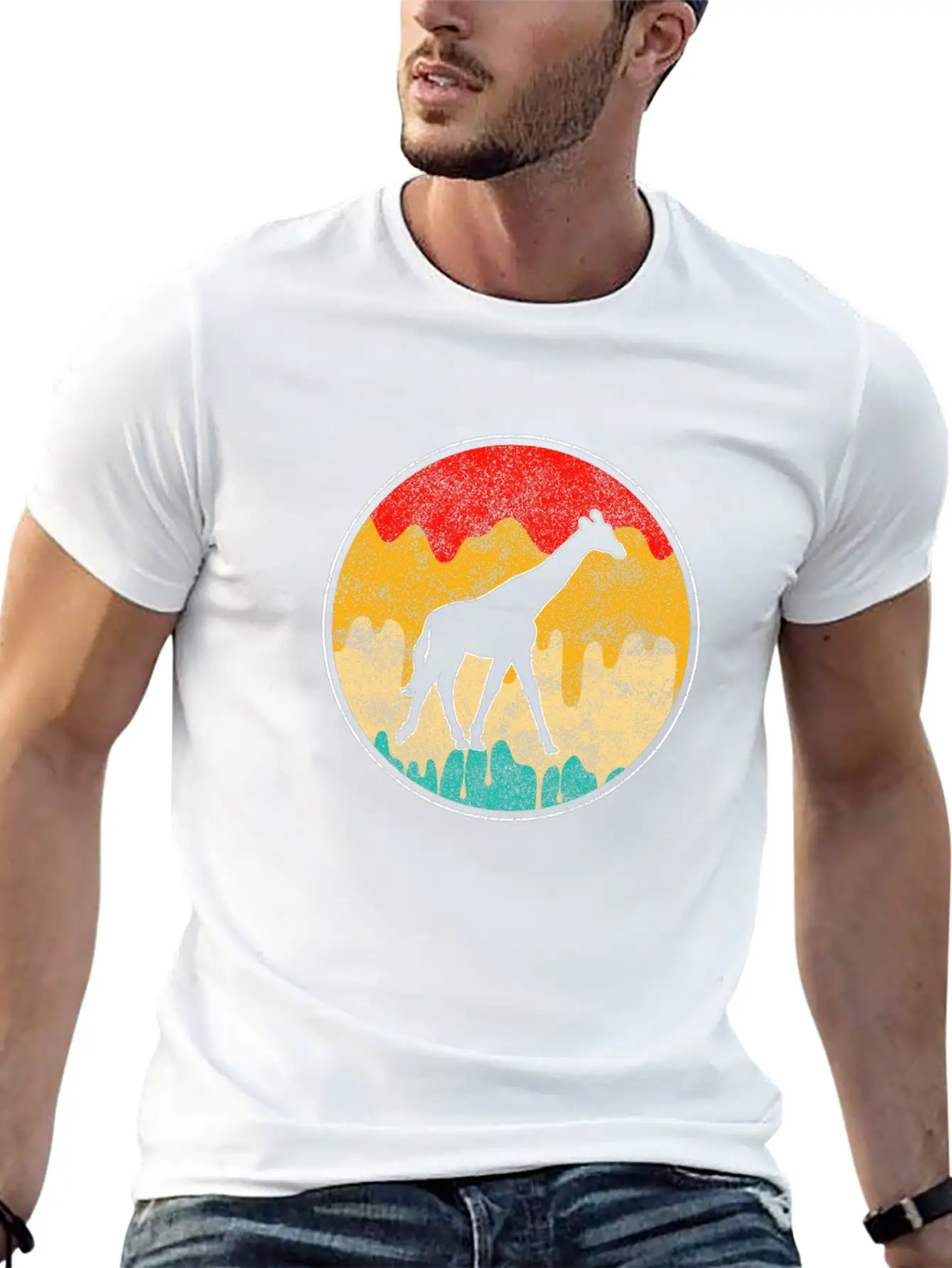 Giraffe Retro Classic Cotton Tee – Unisex Comfort For Any Season