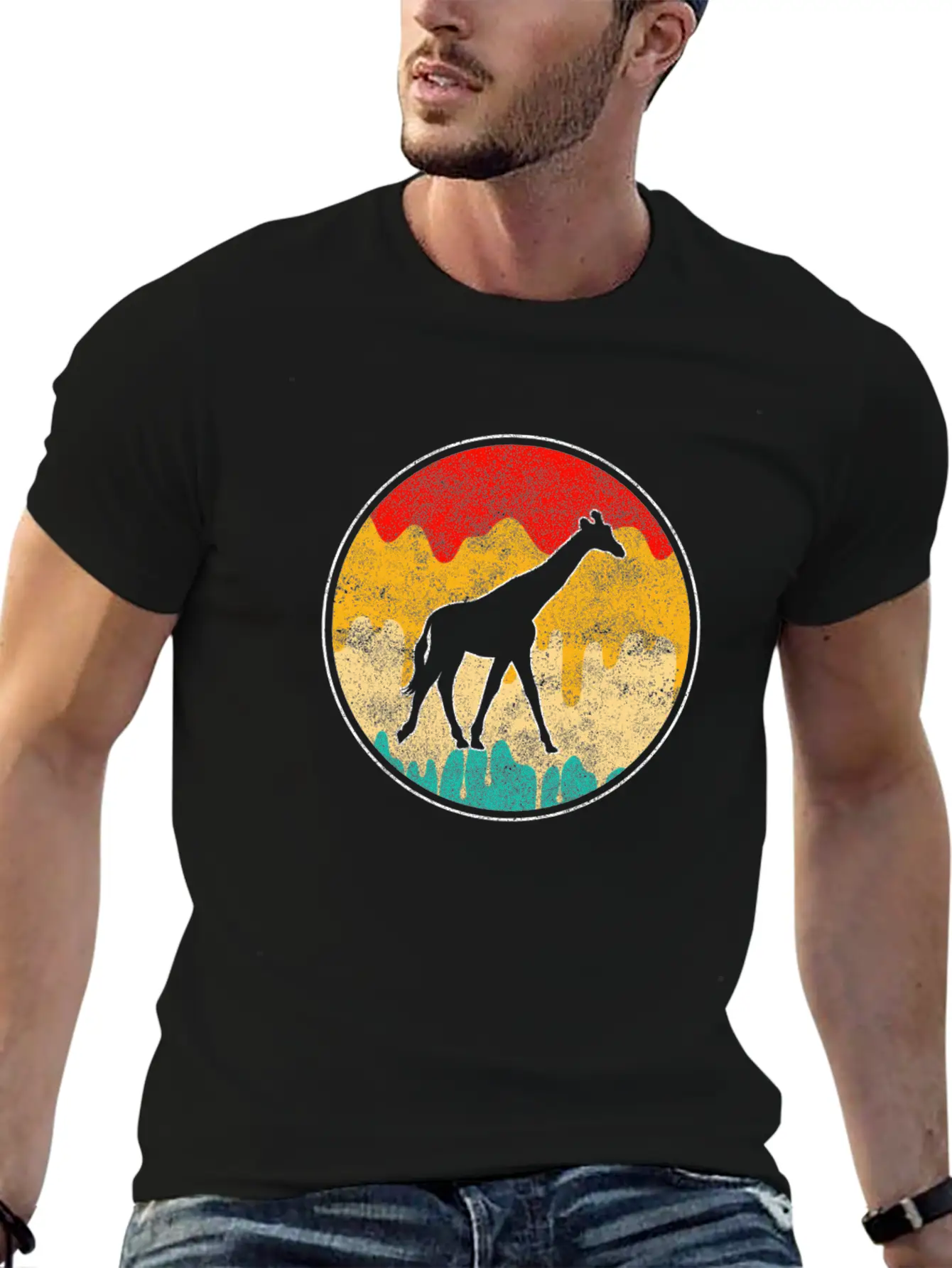 Giraffe Retro Classic Cotton Tee – Unisex Comfort For Any Season