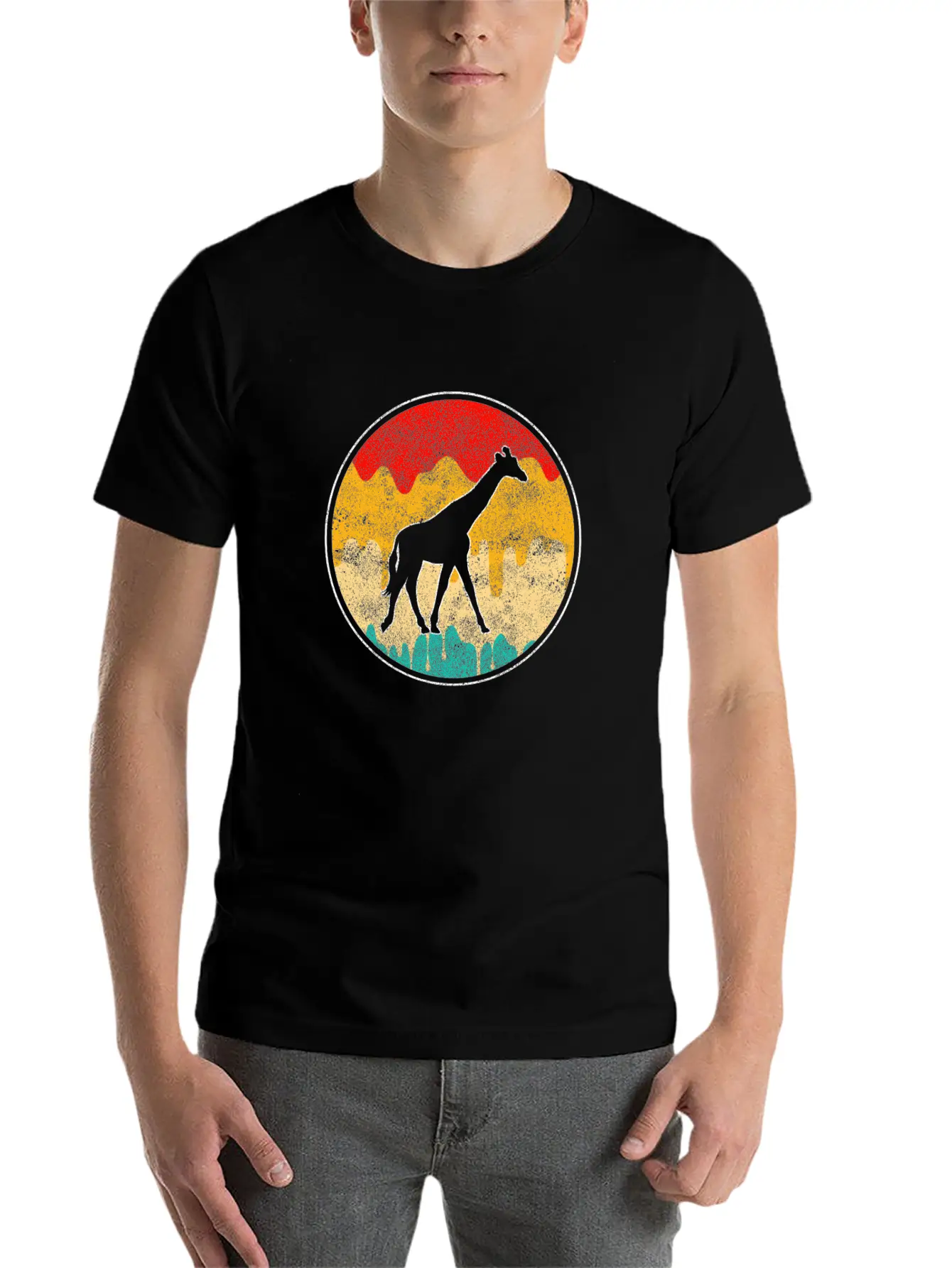 Giraffe Retro Classic Cotton Tee – Unisex Comfort For Any Season