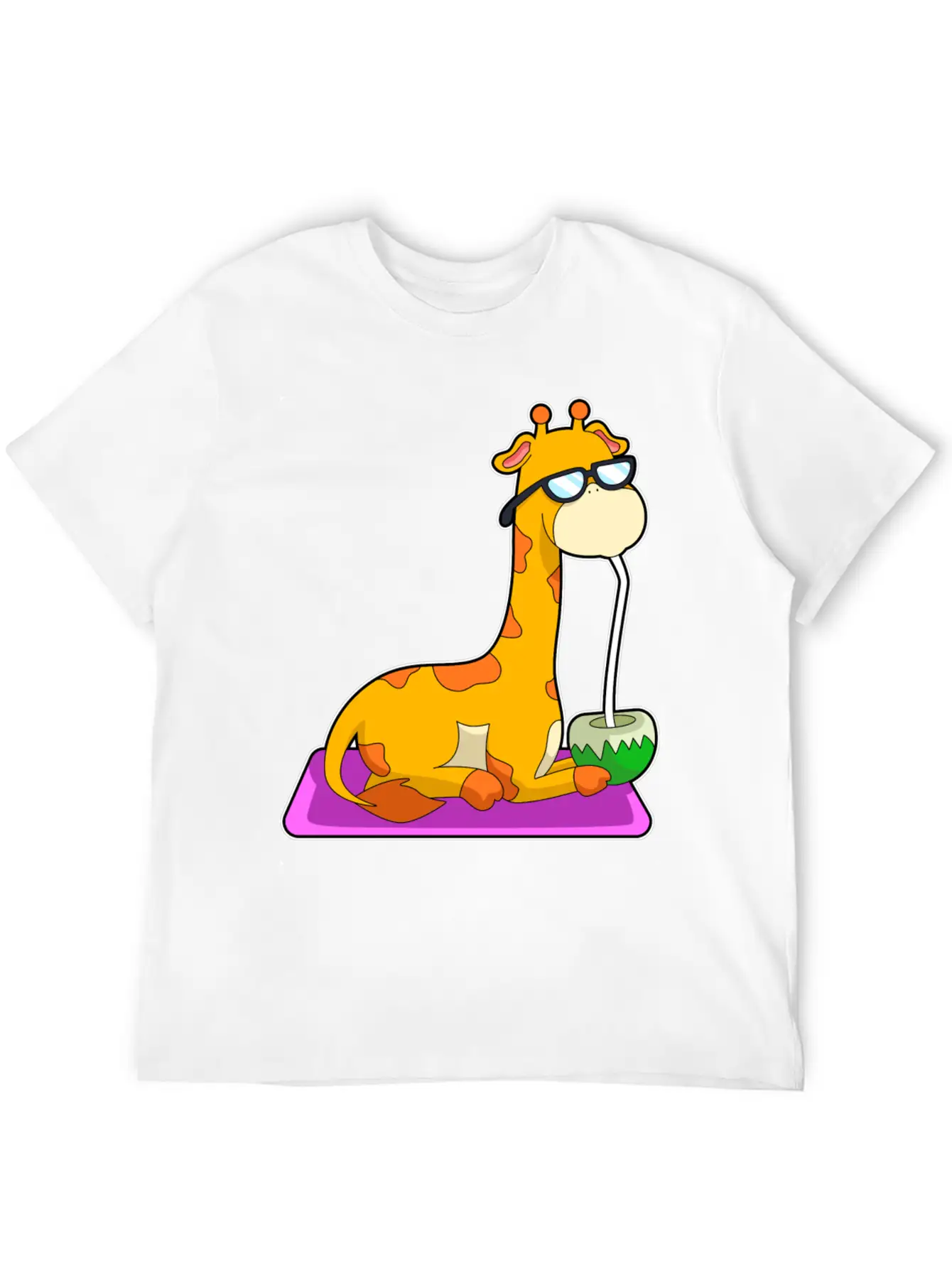 Giraffe With Coconut Unisex Casual T-Shirt – Clean Design For Daily Comfort