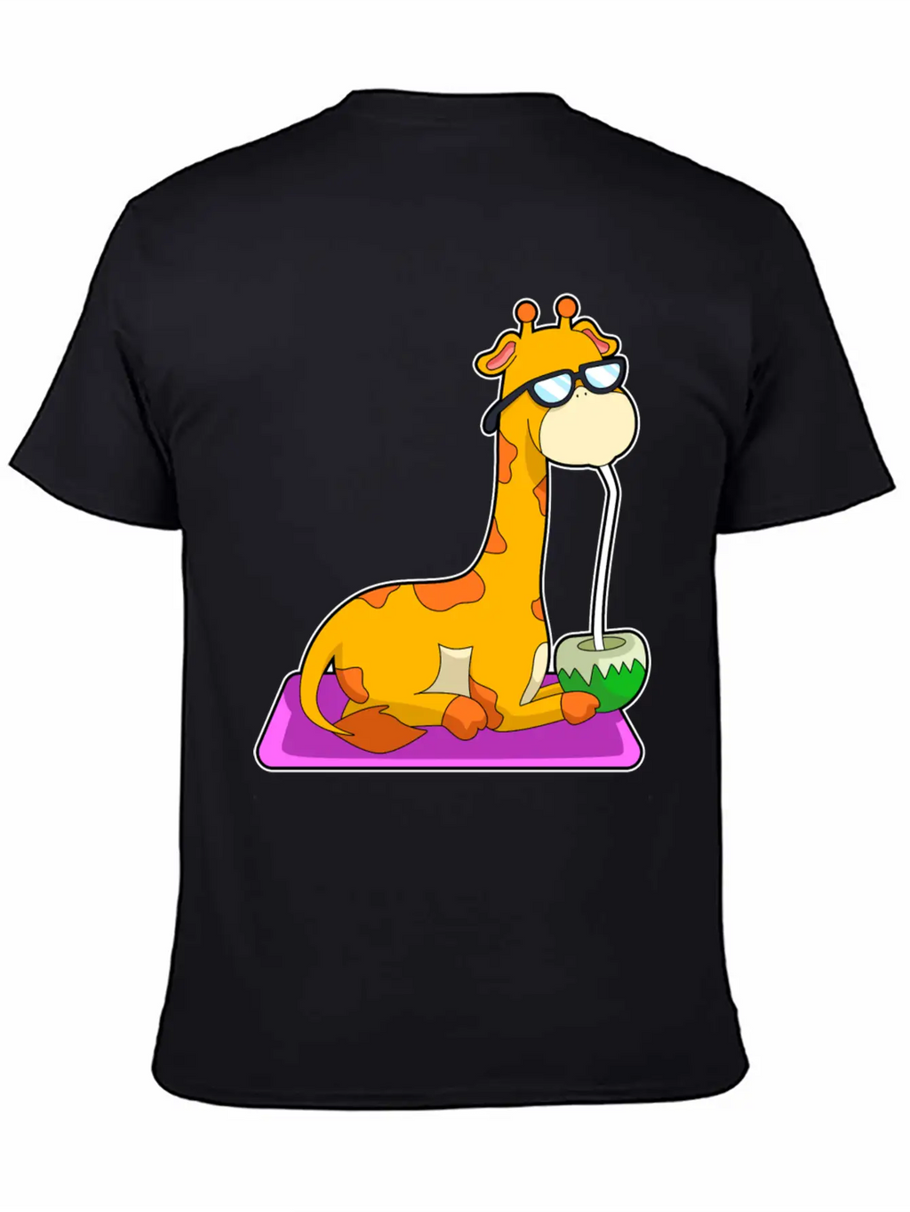 Giraffe With Coconut Unisex Casual T-Shirt – Clean Design For Daily Comfort