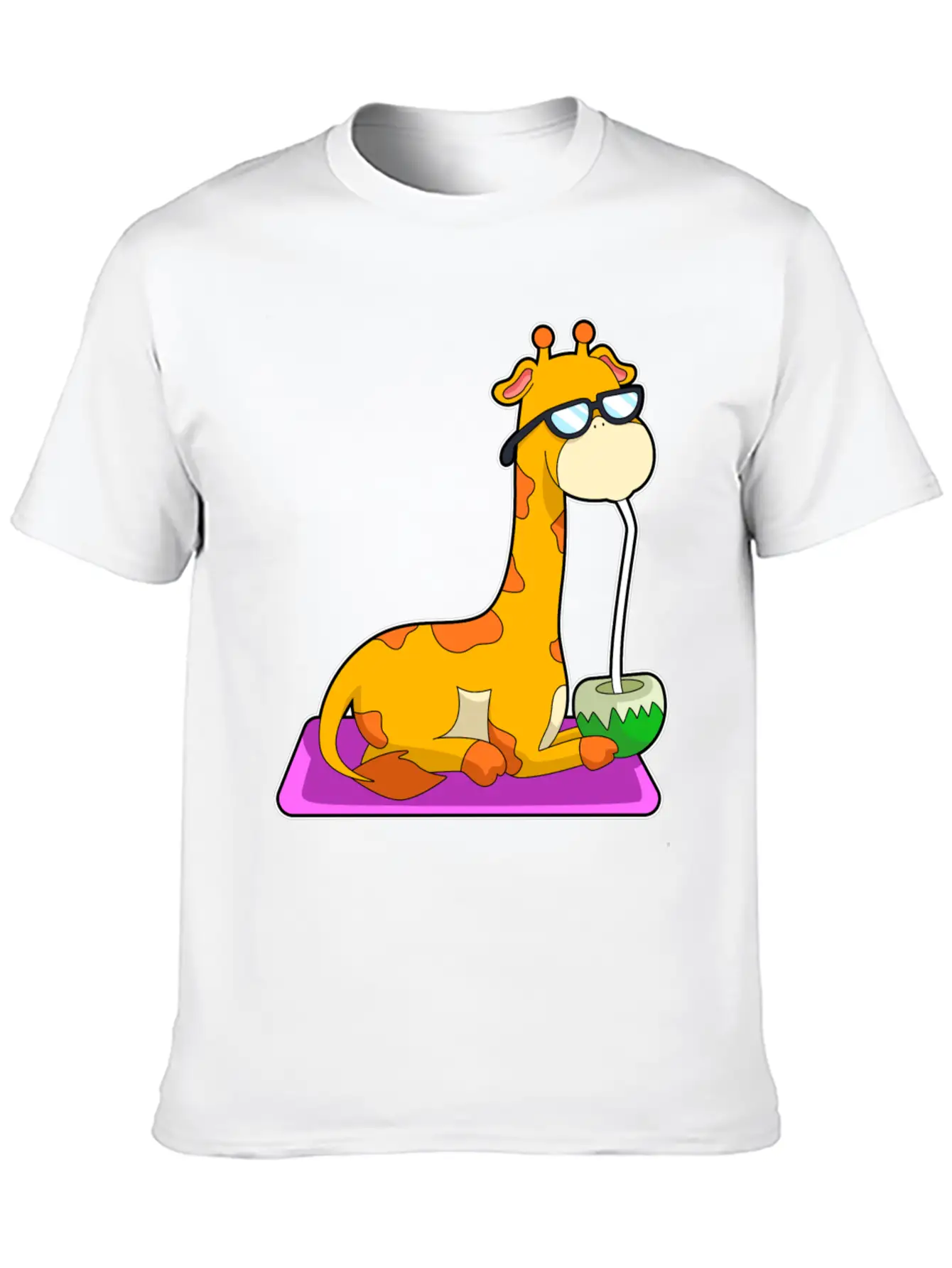 Giraffe With Coconut Unisex Casual T-Shirt – Clean Design For Daily Comfort