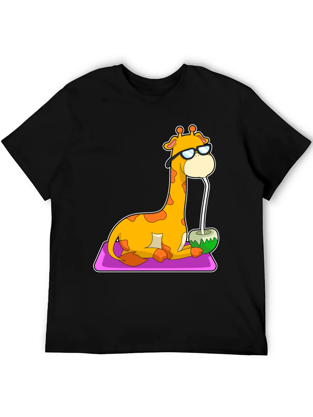 Giraffe With Coconut Unisex Casual T-Shirt – Clean Design For Daily Comfort