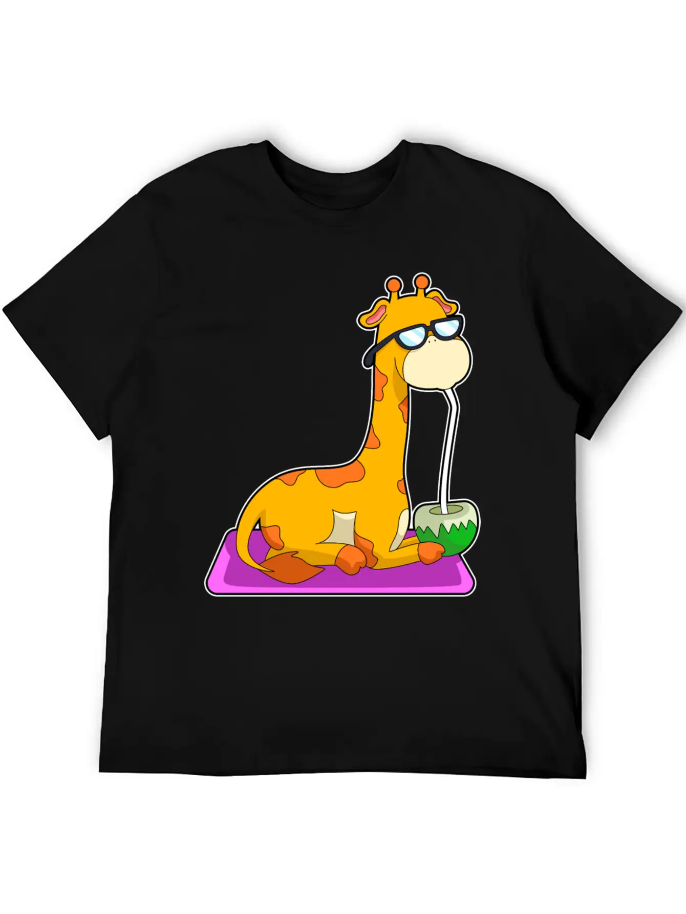Giraffe With Coconut Unisex Casual T-Shirt – Clean Design For Daily Comfort
