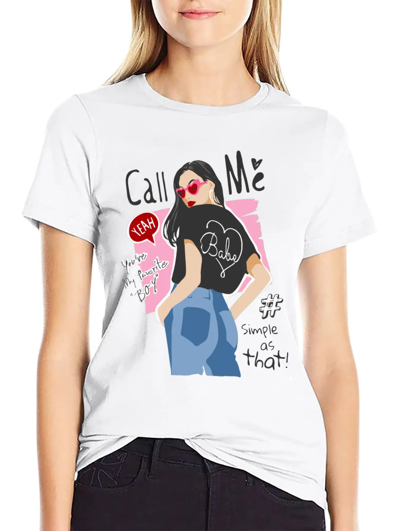 Girl In Street Fashion Style Timeless Short Sleeve Tee – Comfy And Minimalist Design