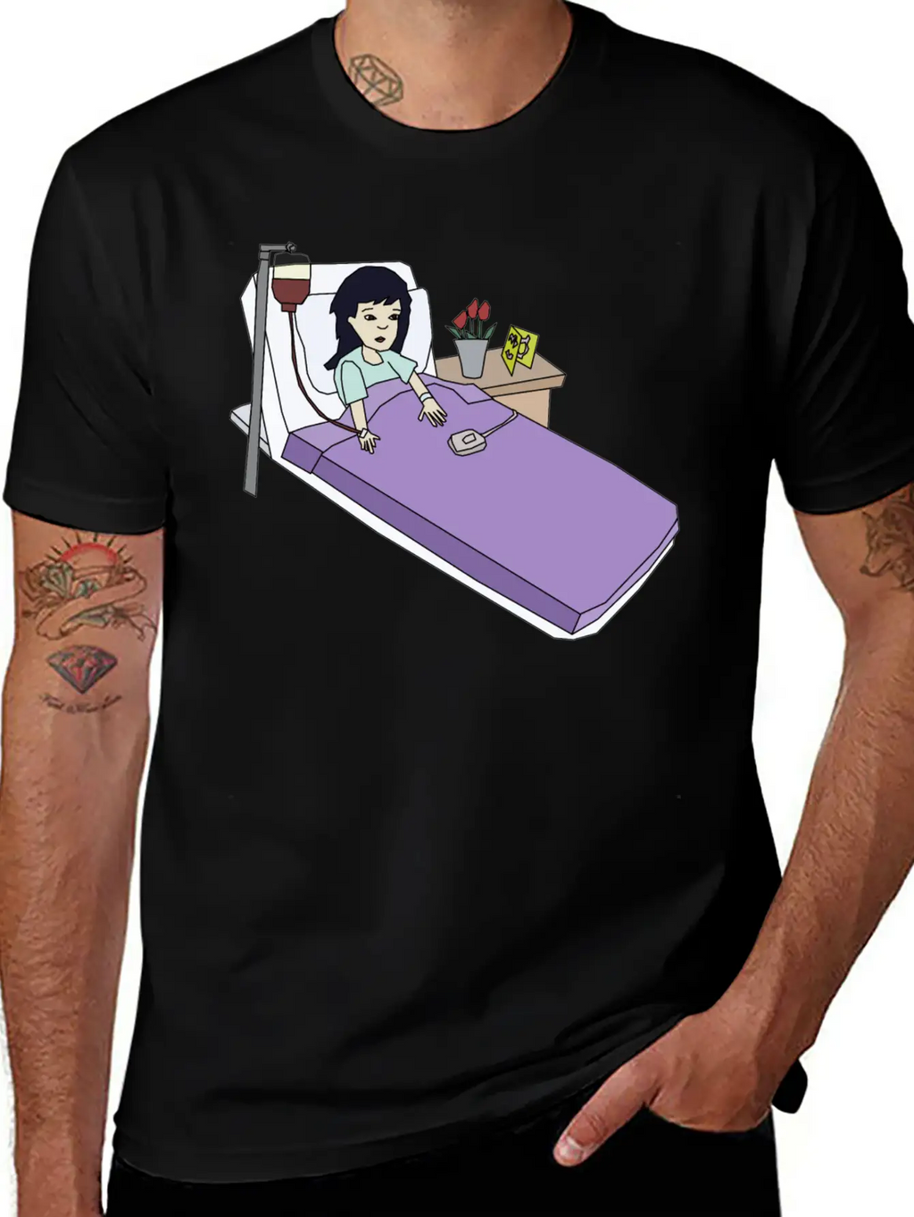 Girl In The Hospital Breathable Soft Cotton T-Shirt – Timeless Casual Look