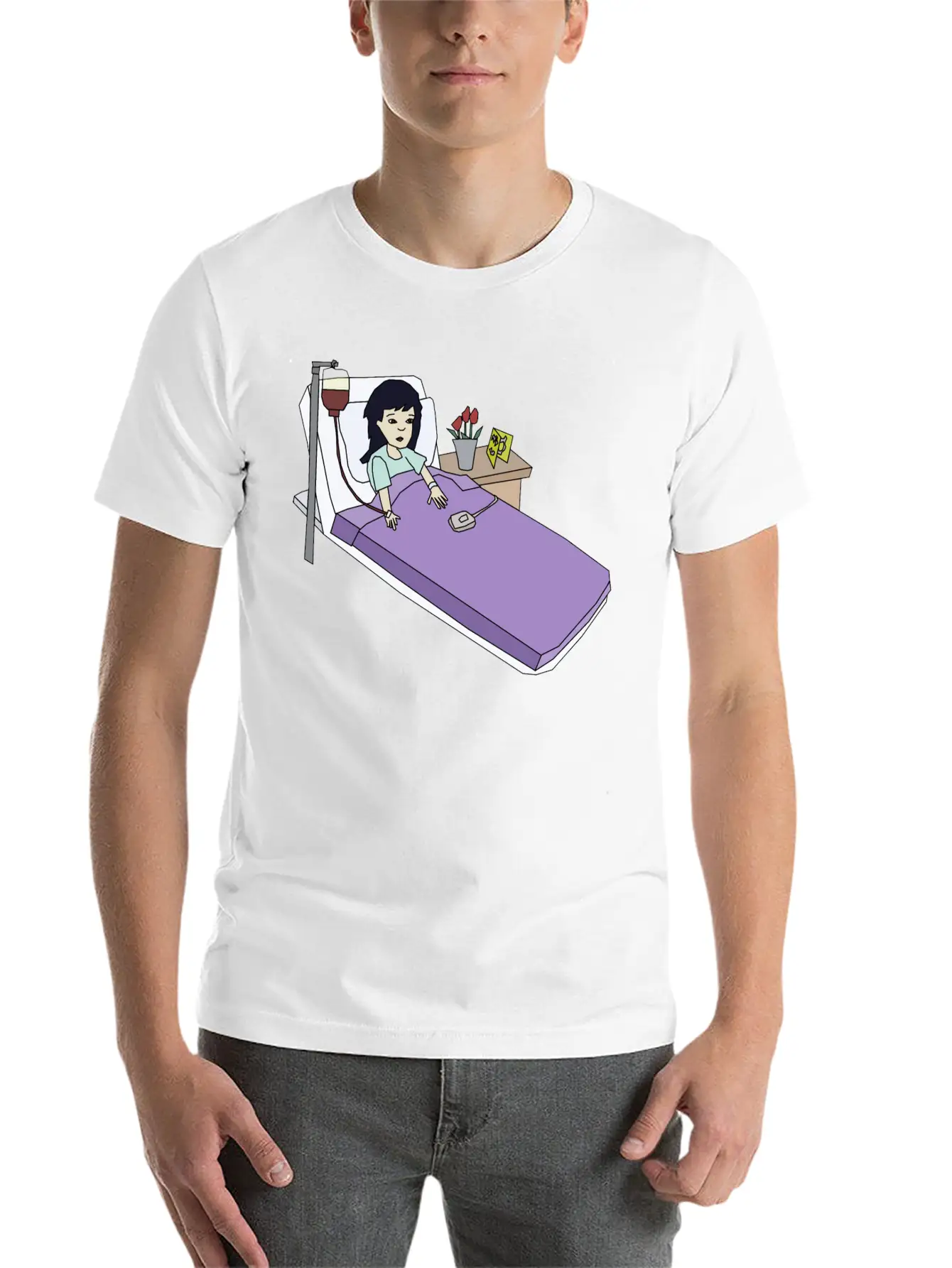 Girl In The Hospital Breathable Soft Cotton T-Shirt – Timeless Casual Look