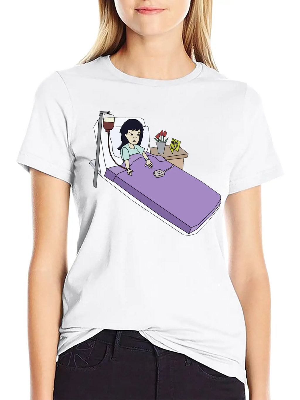 Girl In The Hospital Breathable Soft Cotton T-Shirt – Timeless Casual Look