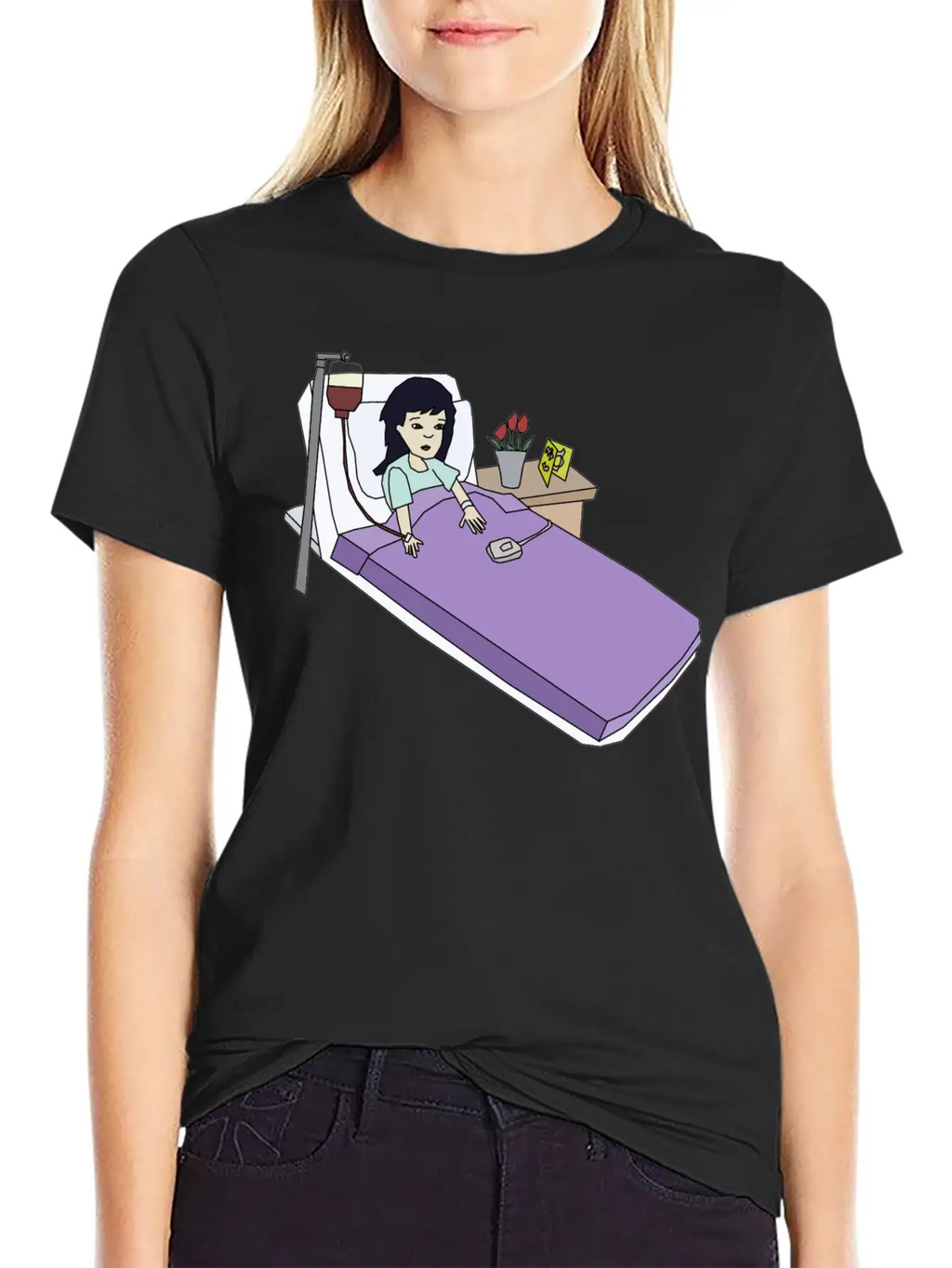 Girl In The Hospital Breathable Soft Cotton T-Shirt – Timeless Casual Look