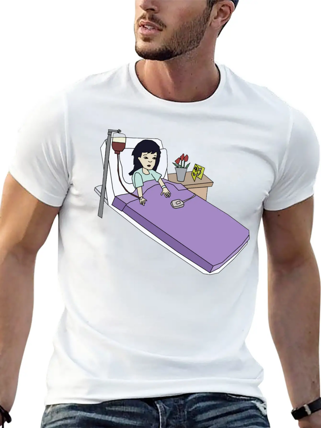 Girl In The Hospital Breathable Soft Cotton T-Shirt – Timeless Casual Look