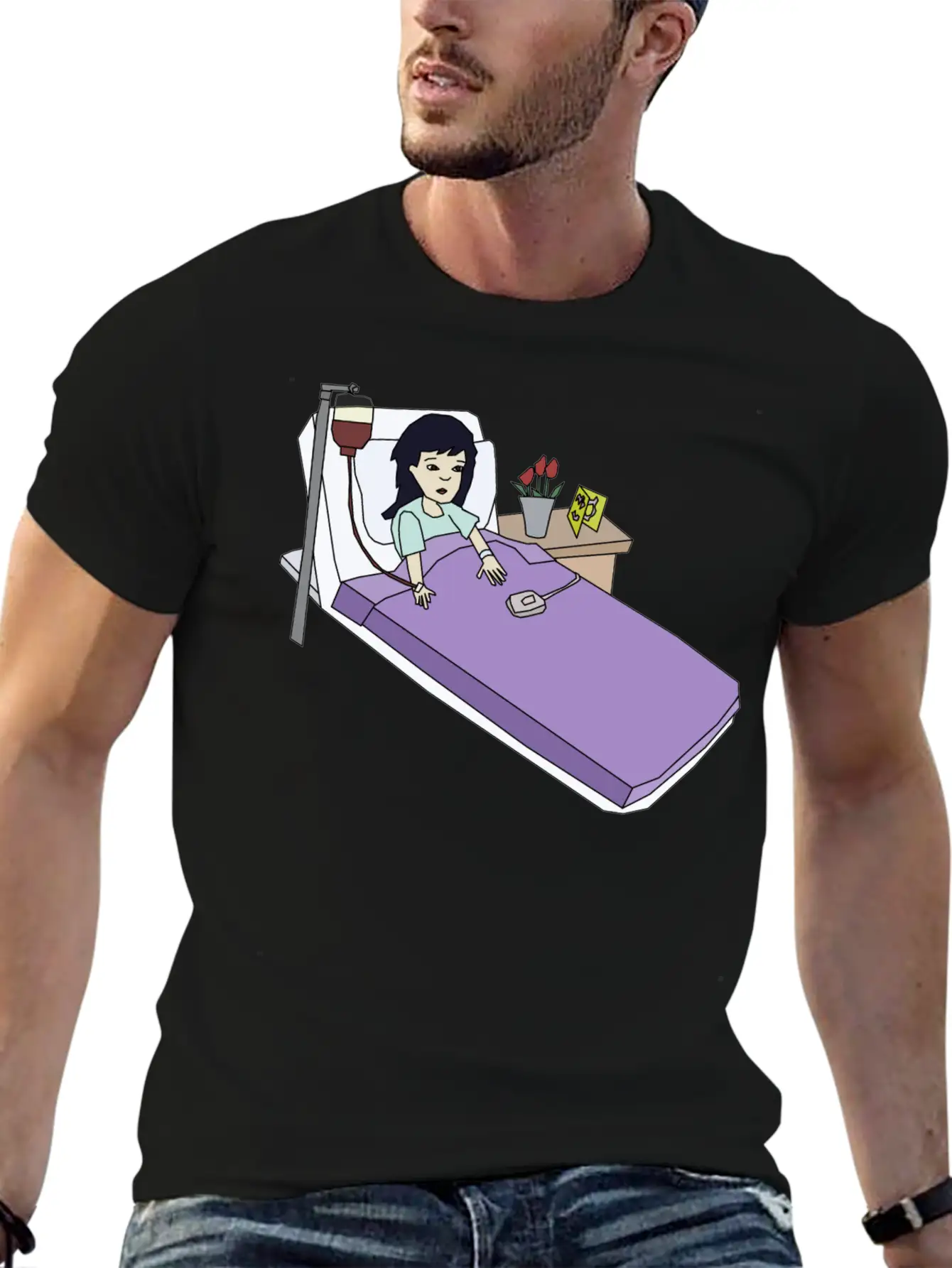 Girl In The Hospital Breathable Soft Cotton T-Shirt – Timeless Casual Look