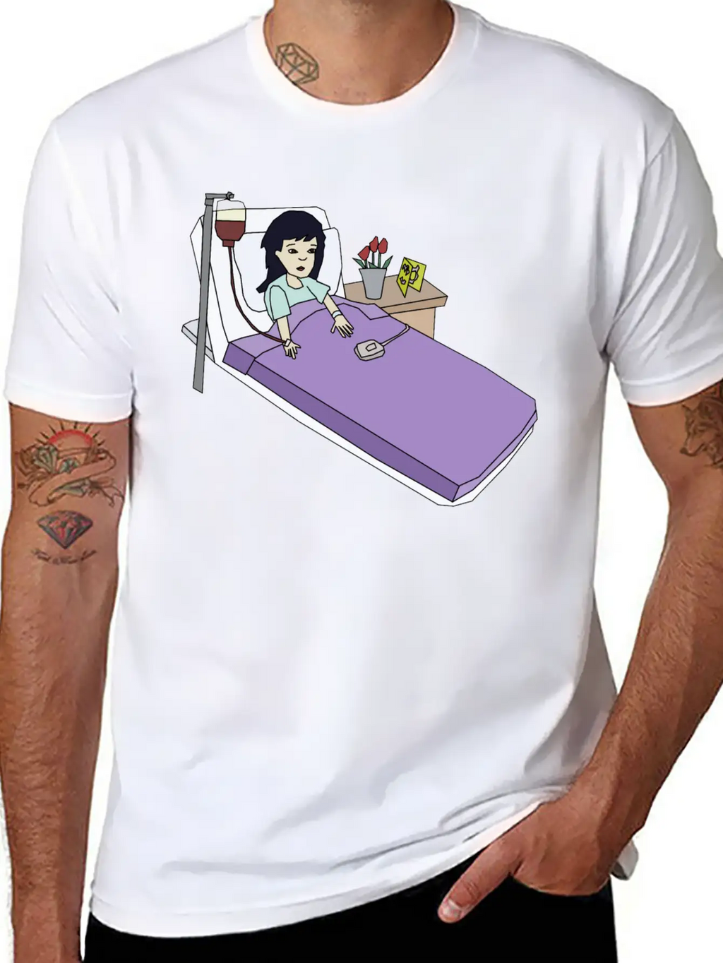 Girl In The Hospital Breathable Soft Cotton T-Shirt – Timeless Casual Look