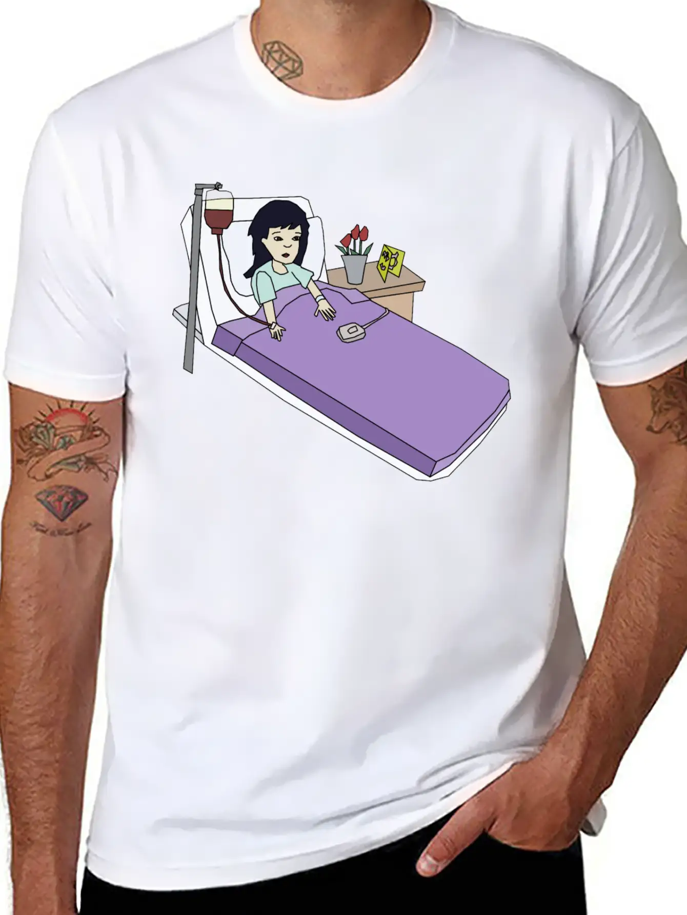 Girl In The Hospital Breathable Soft Cotton T-Shirt – Timeless Casual Look