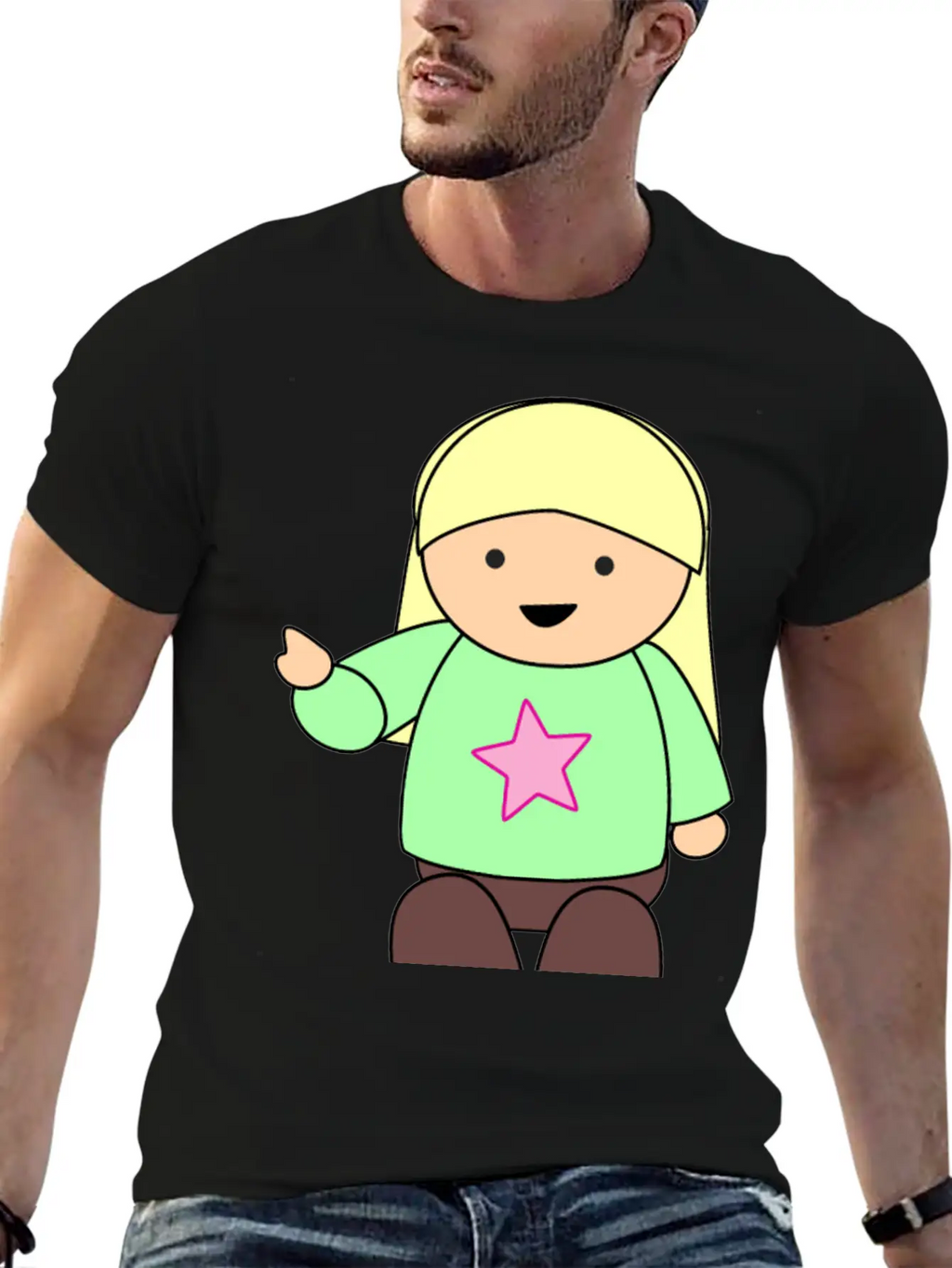 Girl Pointing Unisex Casual T-Shirt – Clean Design For Daily Comfort