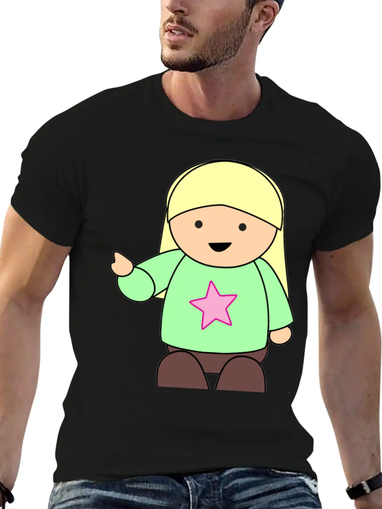 Girl Pointing Unisex Casual T-Shirt – Clean Design For Daily Comfort