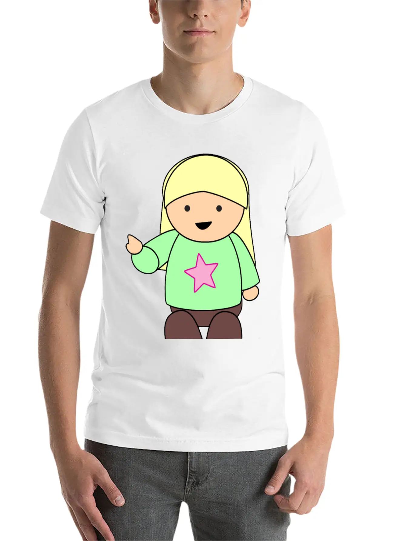 Girl Pointing Unisex Casual T-Shirt – Clean Design For Daily Comfort