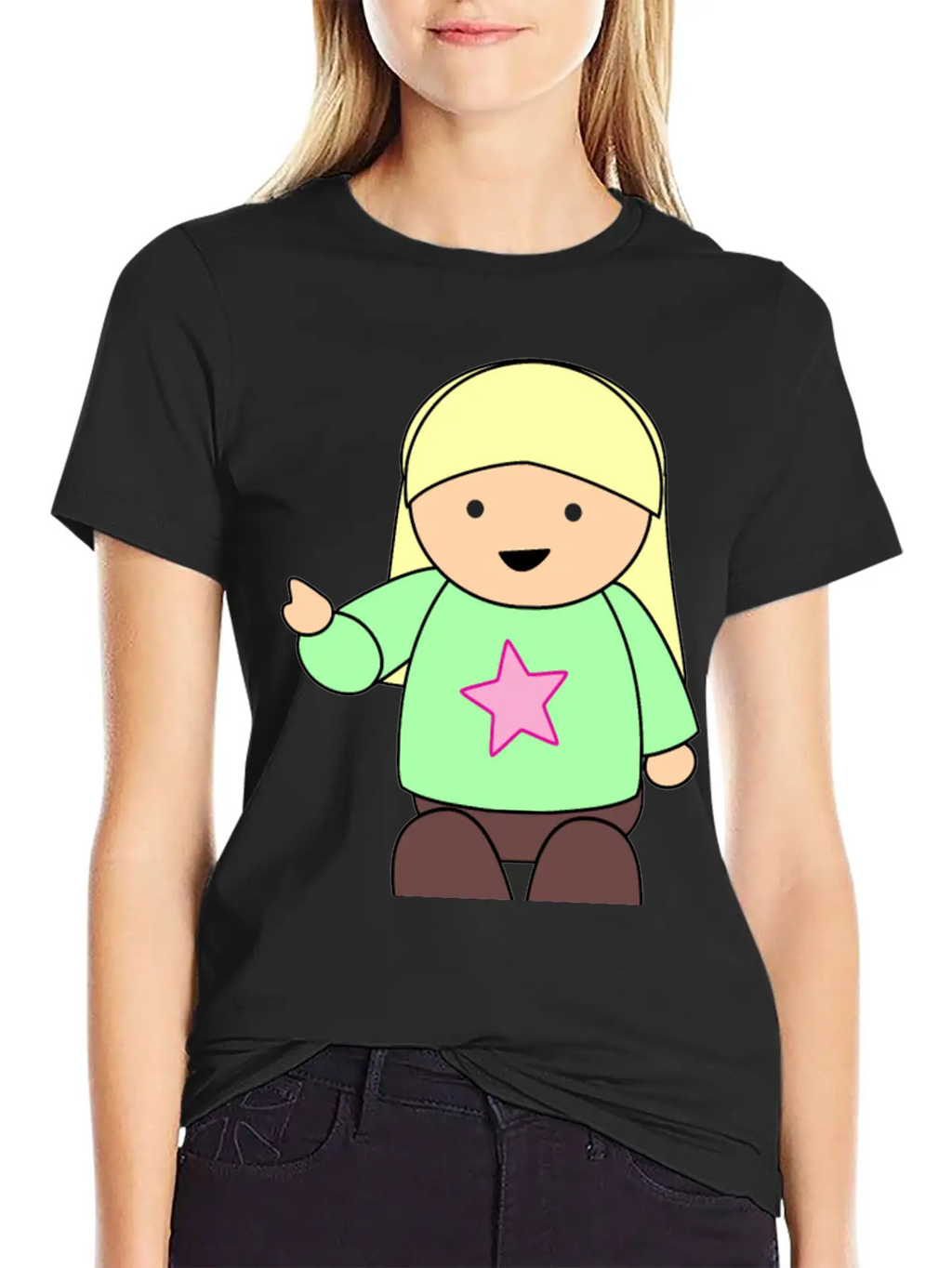 Girl Pointing Unisex Casual T-Shirt – Clean Design For Daily Comfort