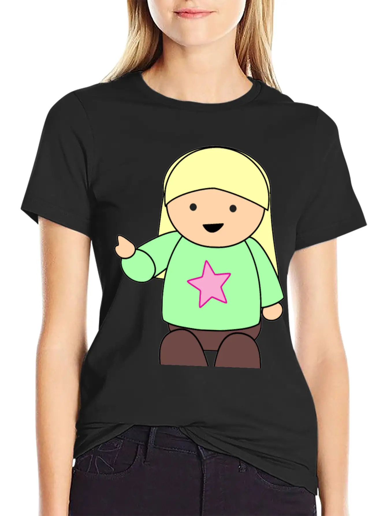 Girl Pointing Unisex Casual T-Shirt – Clean Design For Daily Comfort
