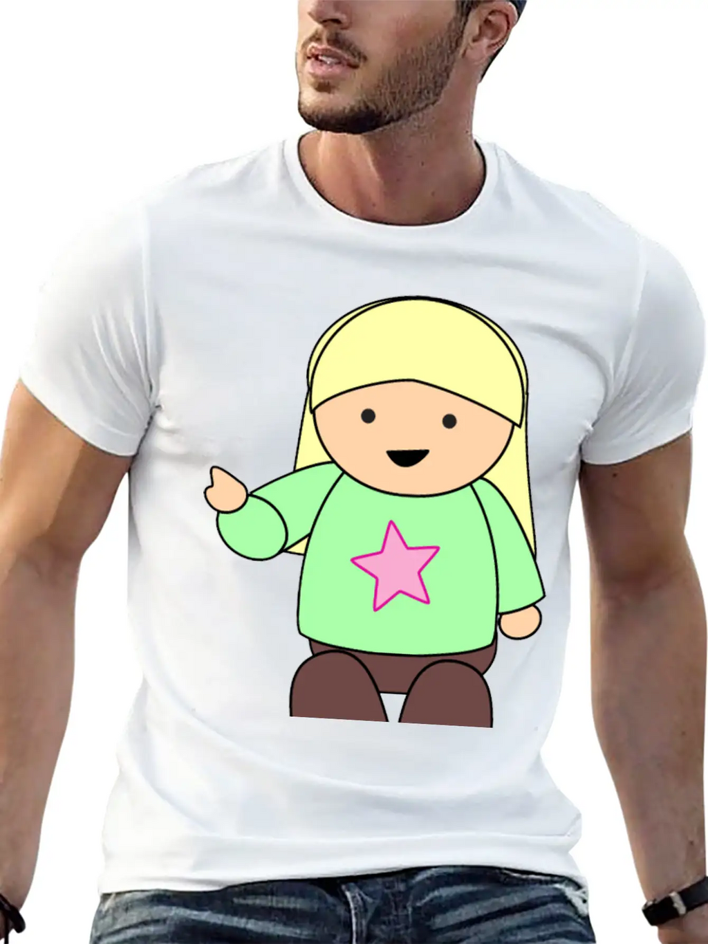 Girl Pointing Unisex Casual T-Shirt – Clean Design For Daily Comfort