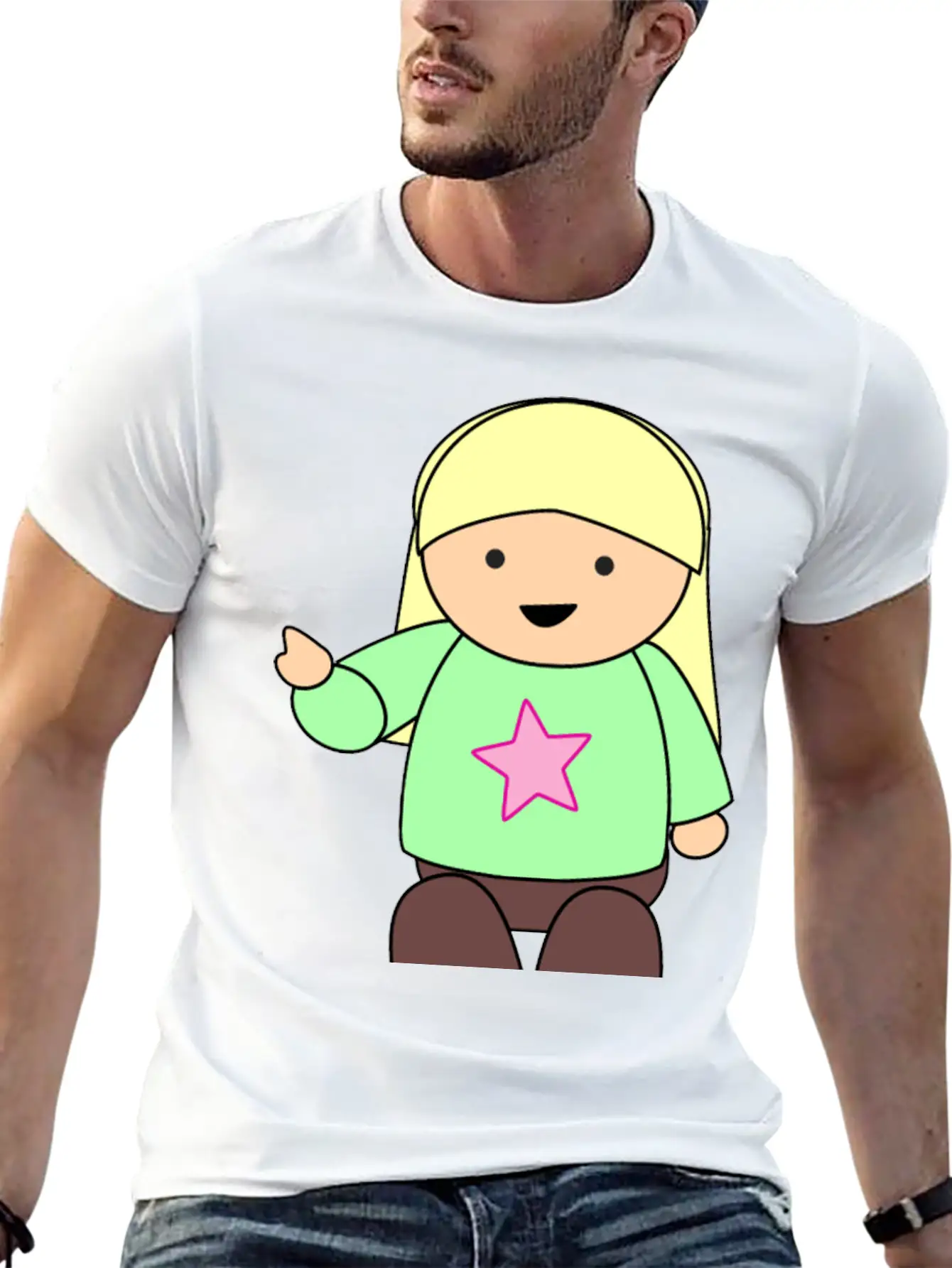 Girl Pointing Unisex Casual T-Shirt – Clean Design For Daily Comfort