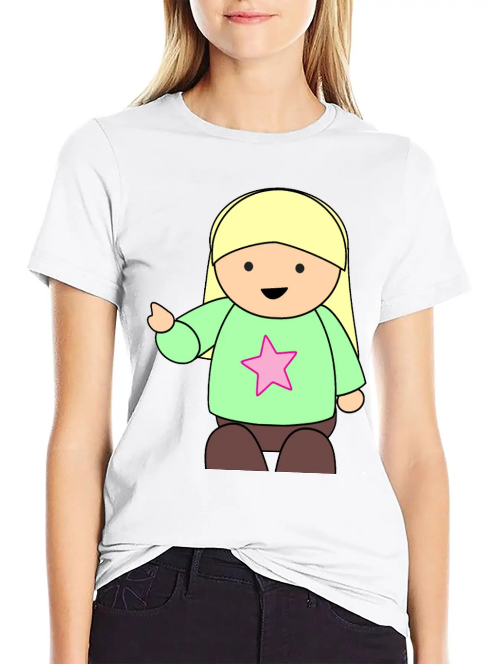 Girl Pointing Unisex Casual T-Shirt – Clean Design For Daily Comfort