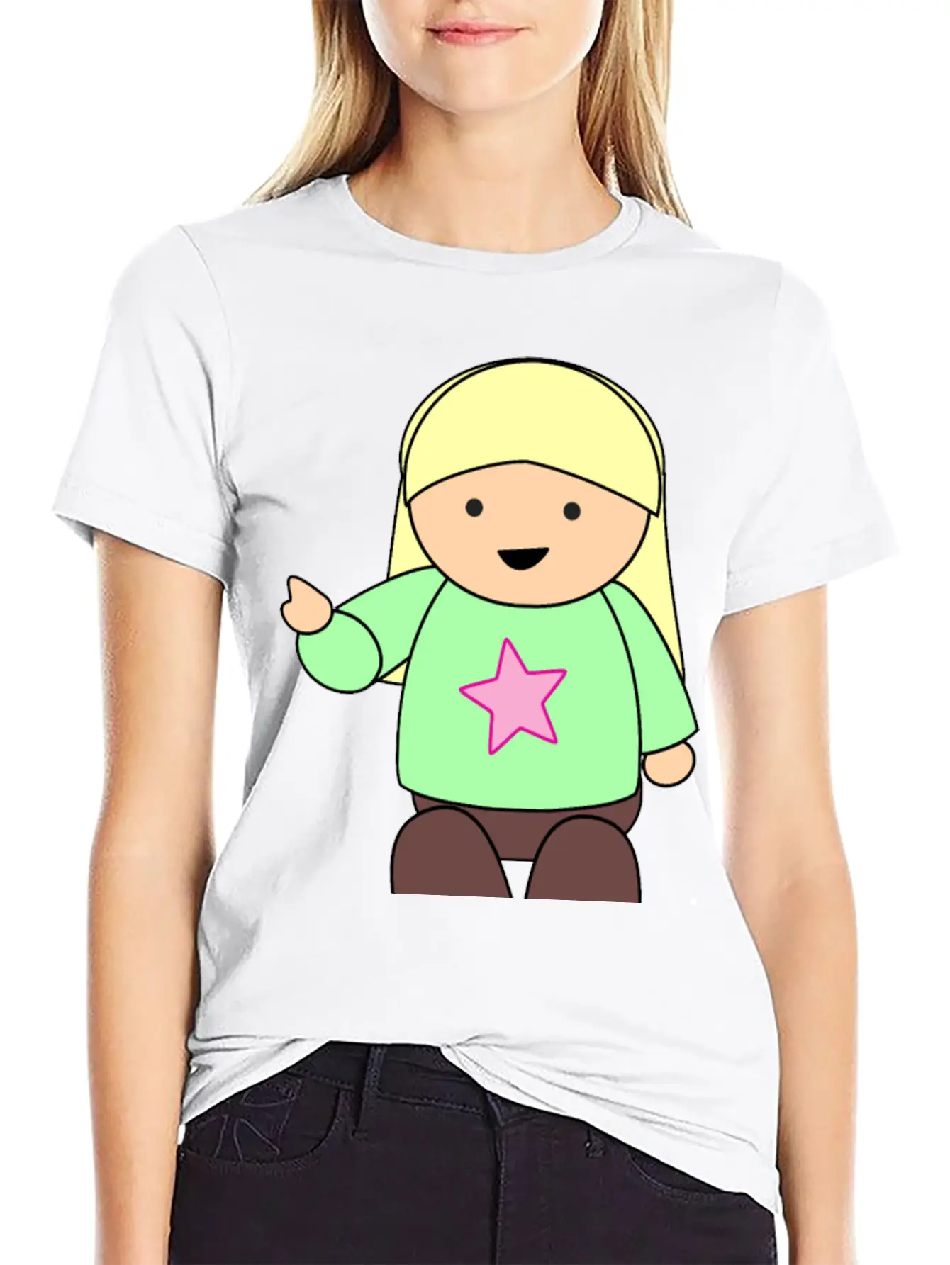 Girl Pointing Unisex Casual T-Shirt – Clean Design For Daily Comfort