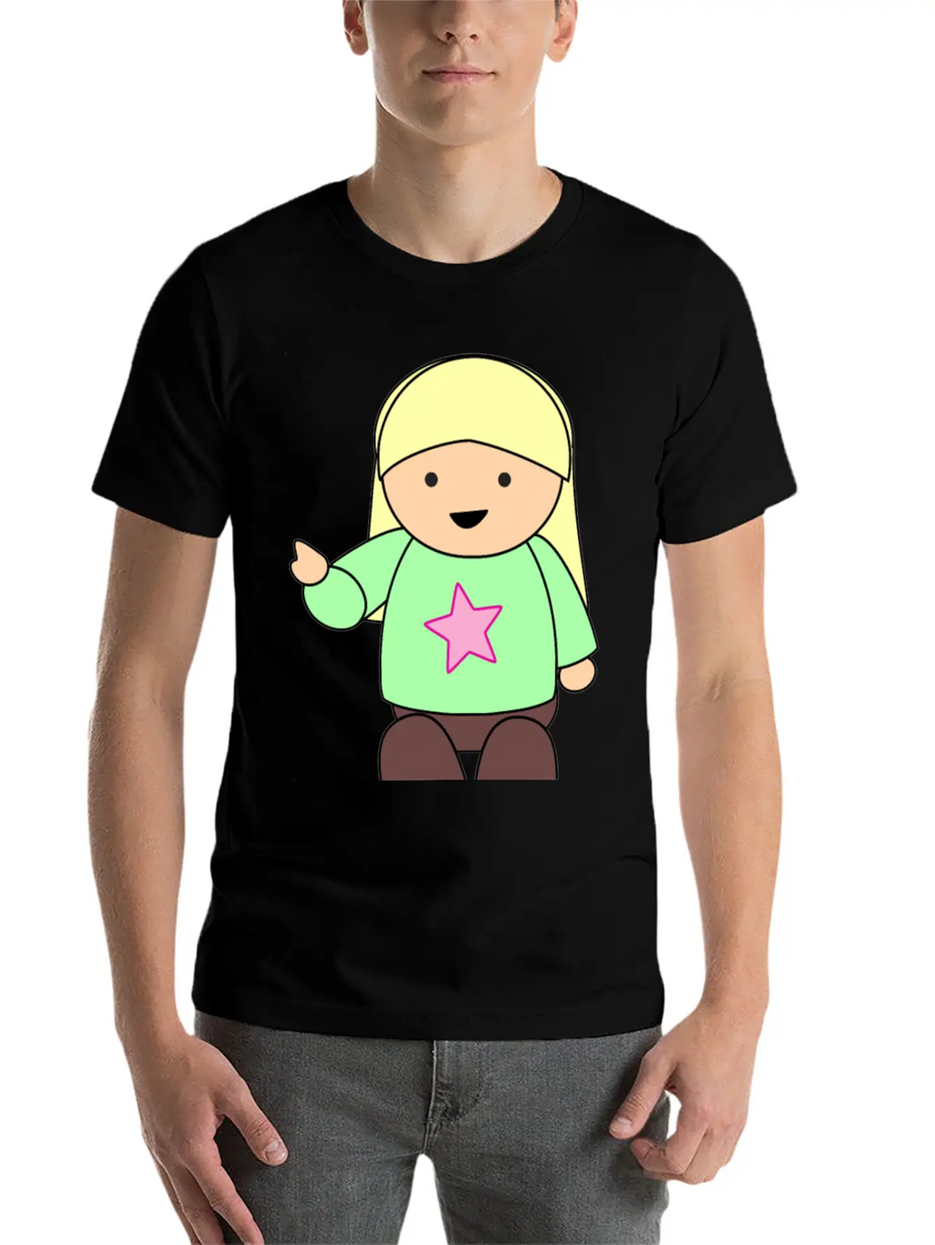 Girl Pointing Unisex Casual T-Shirt – Clean Design For Daily Comfort