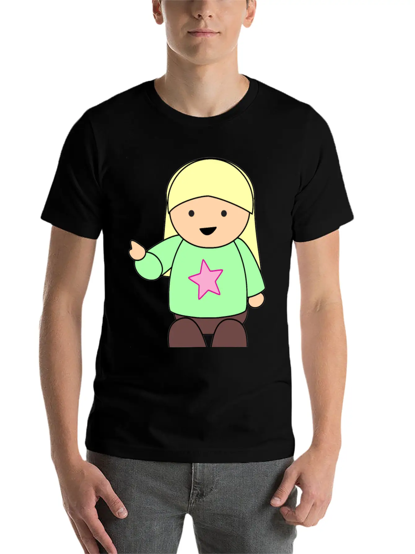 Girl Pointing Unisex Casual T-Shirt – Clean Design For Daily Comfort