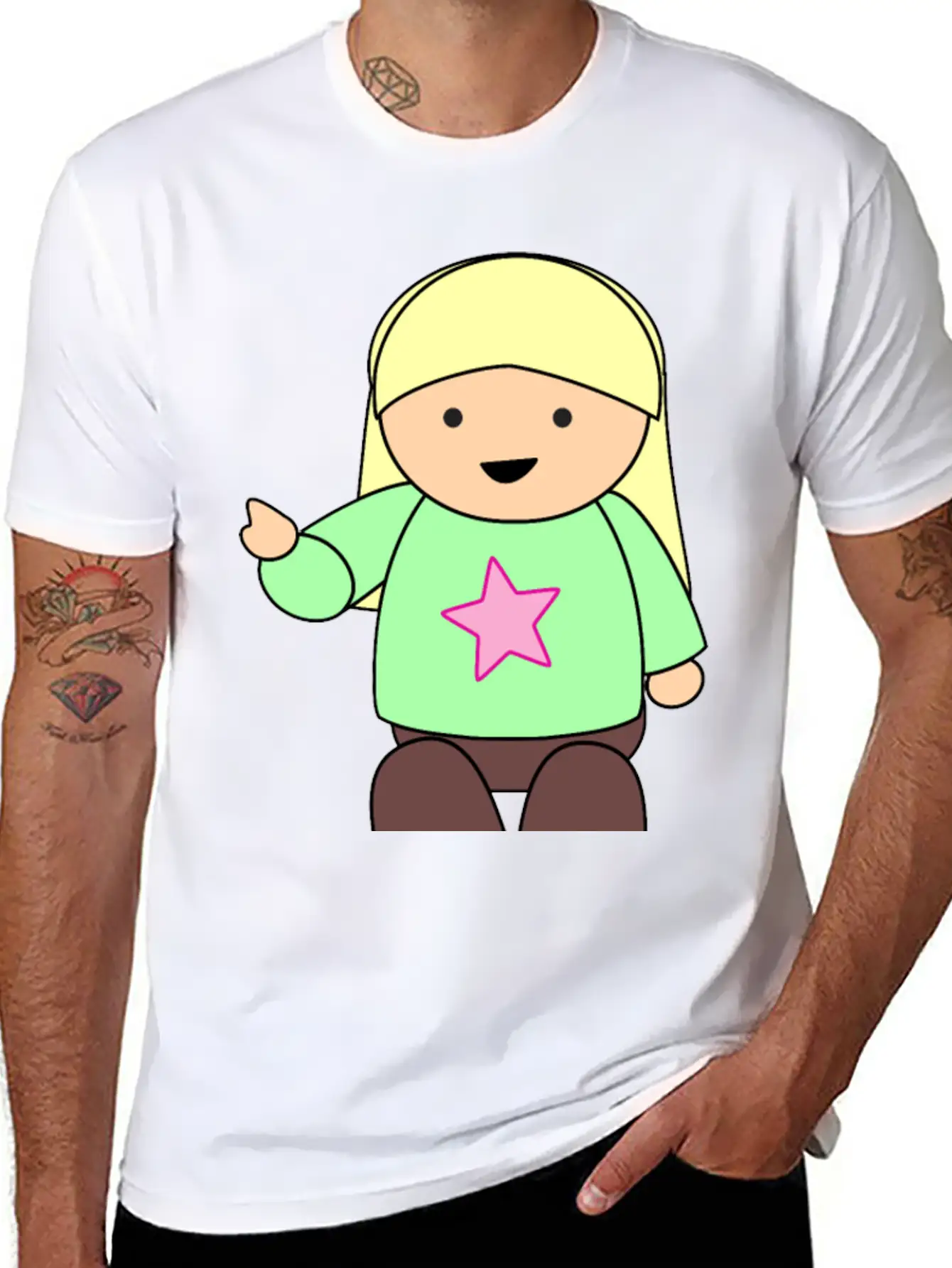 Girl Pointing Unisex Casual T-Shirt – Clean Design For Daily Comfort