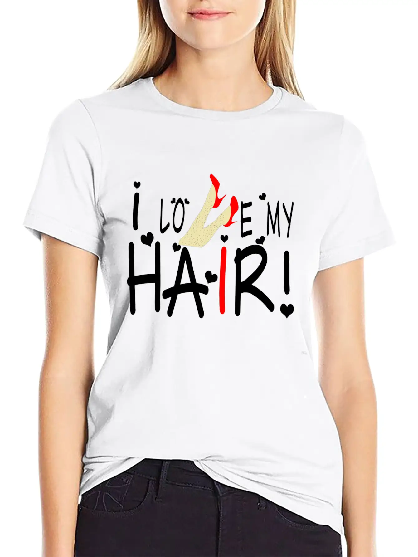 Girl Power: I Love My Hair! Stylish Everyday T-Shirt – Unisex Basic Cotton Tee