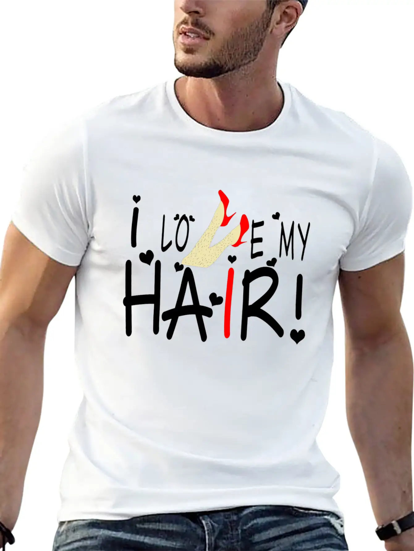Girl Power: I Love My Hair! Stylish Everyday T-Shirt – Unisex Basic Cotton Tee
