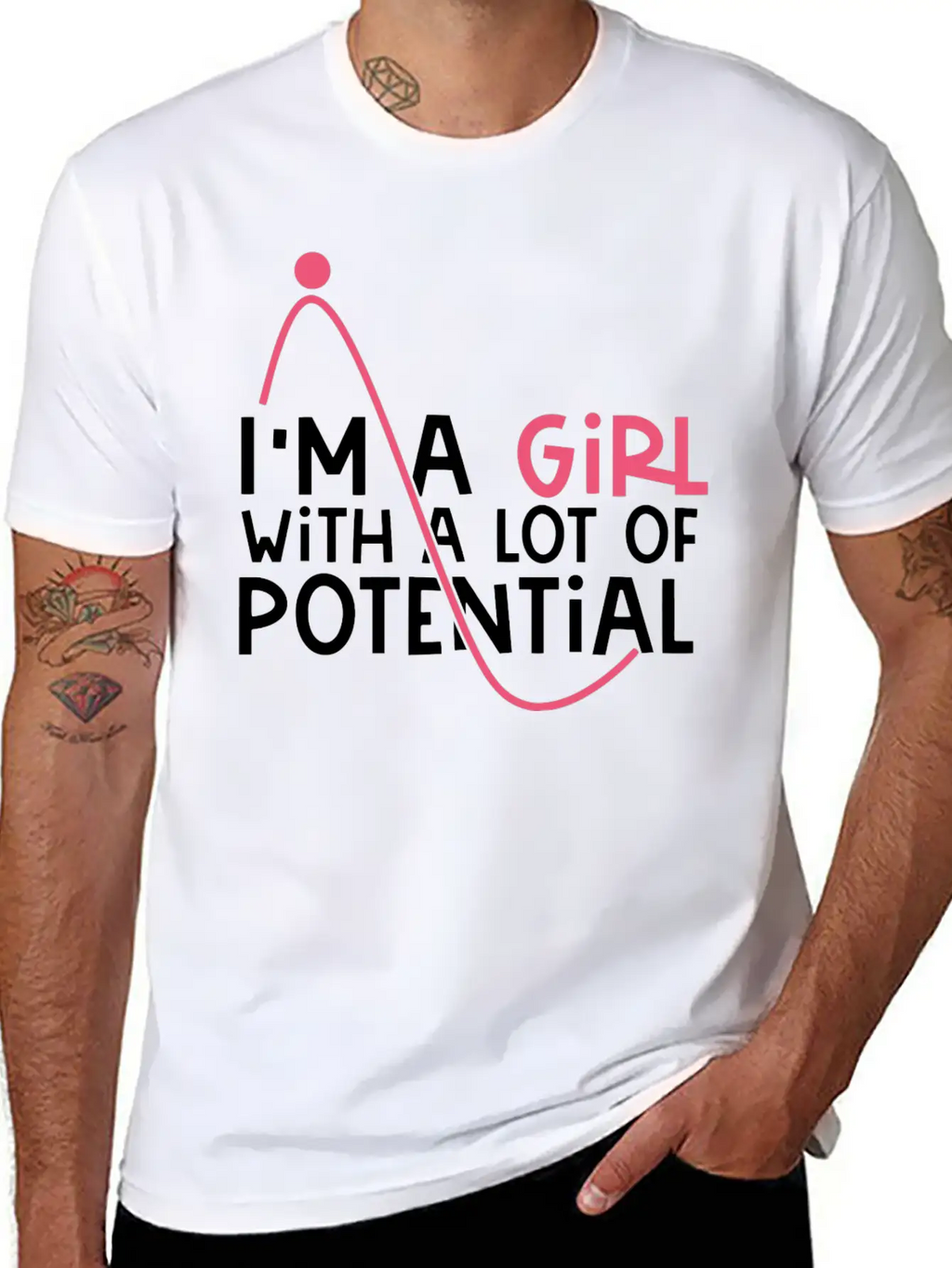 Girl With A Lot Of Potential, STEM, Science, Girl Classic Cotton Tee – Unisex Comfort For Any Season
