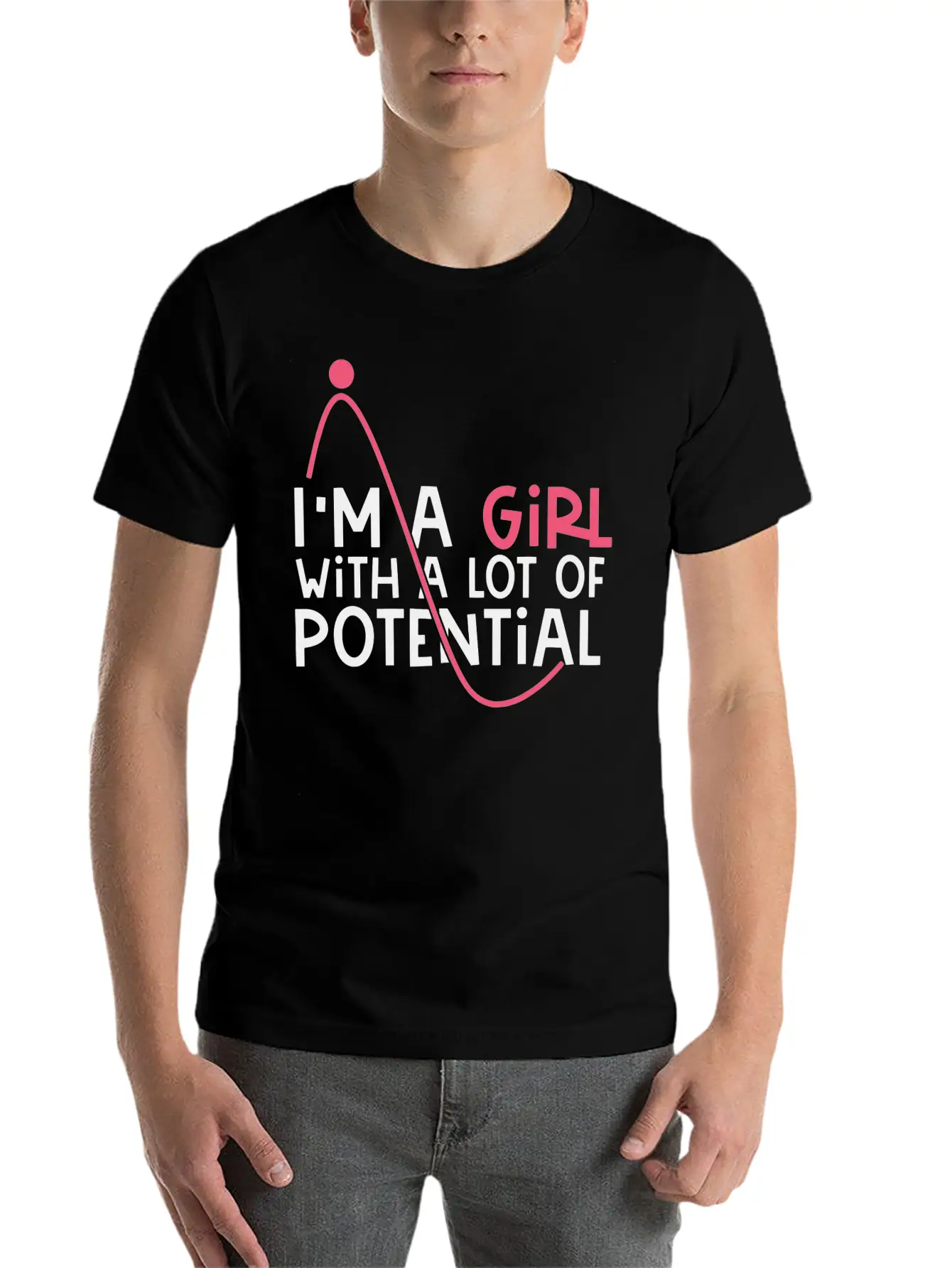 Girl With A Lot Of Potential, STEM, Science, Girl Classic Cotton Tee – Unisex Comfort For Any Season