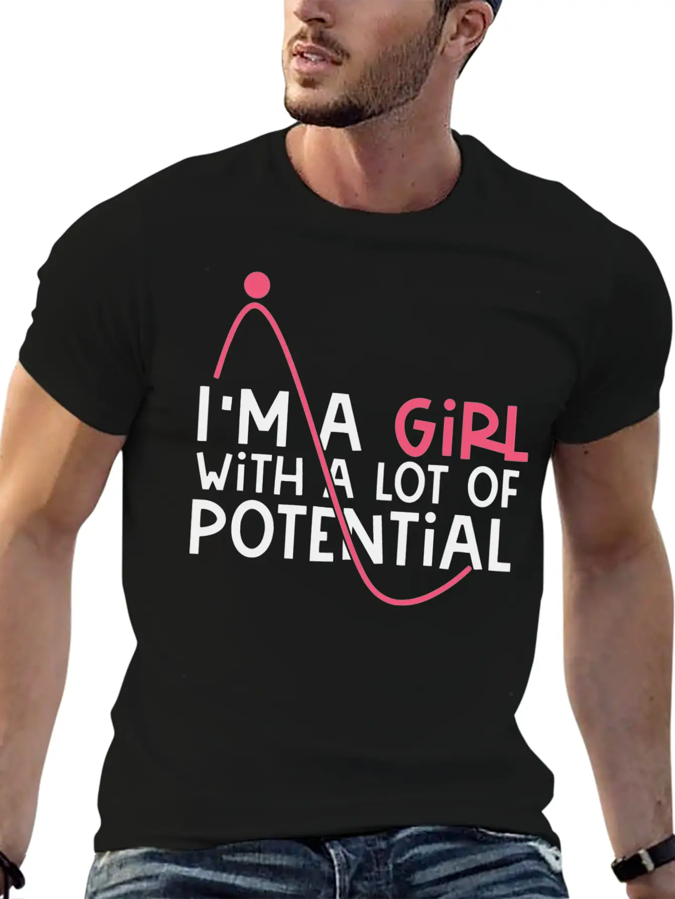 Girl With A Lot Of Potential, STEM, Science, Girl Classic Cotton Tee – Unisex Comfort For Any Season