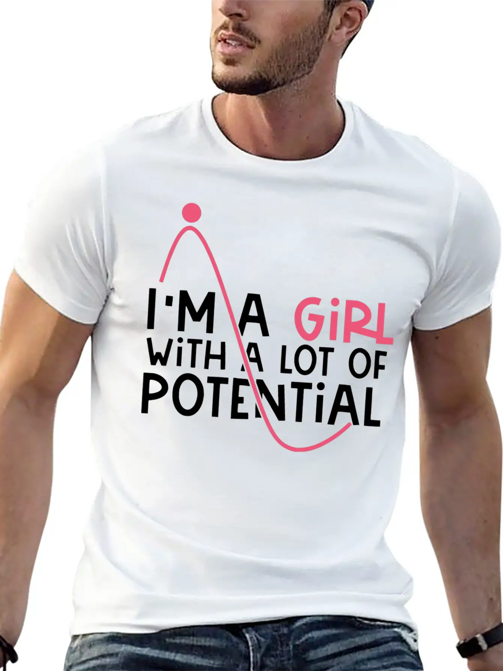 Girl With A Lot Of Potential, STEM, Science, Girl Classic Cotton Tee – Unisex Comfort For Any Season