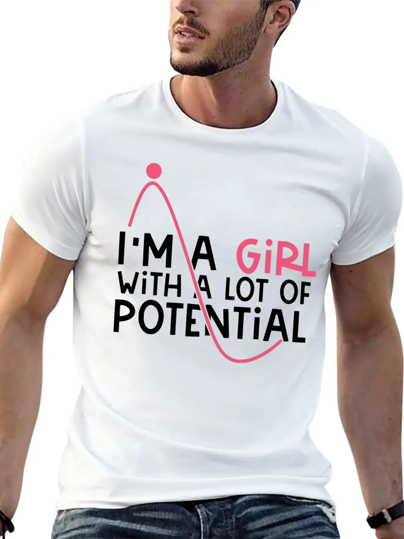 Girl With A Lot Of Potential, STEM, Science, Girl Classic Cotton Tee – Unisex Comfort For Any Season