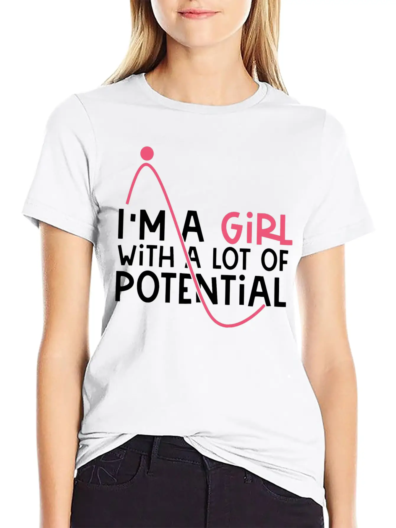 Girl With A Lot Of Potential, STEM, Science, Girl Classic Cotton Tee – Unisex Comfort For Any Season