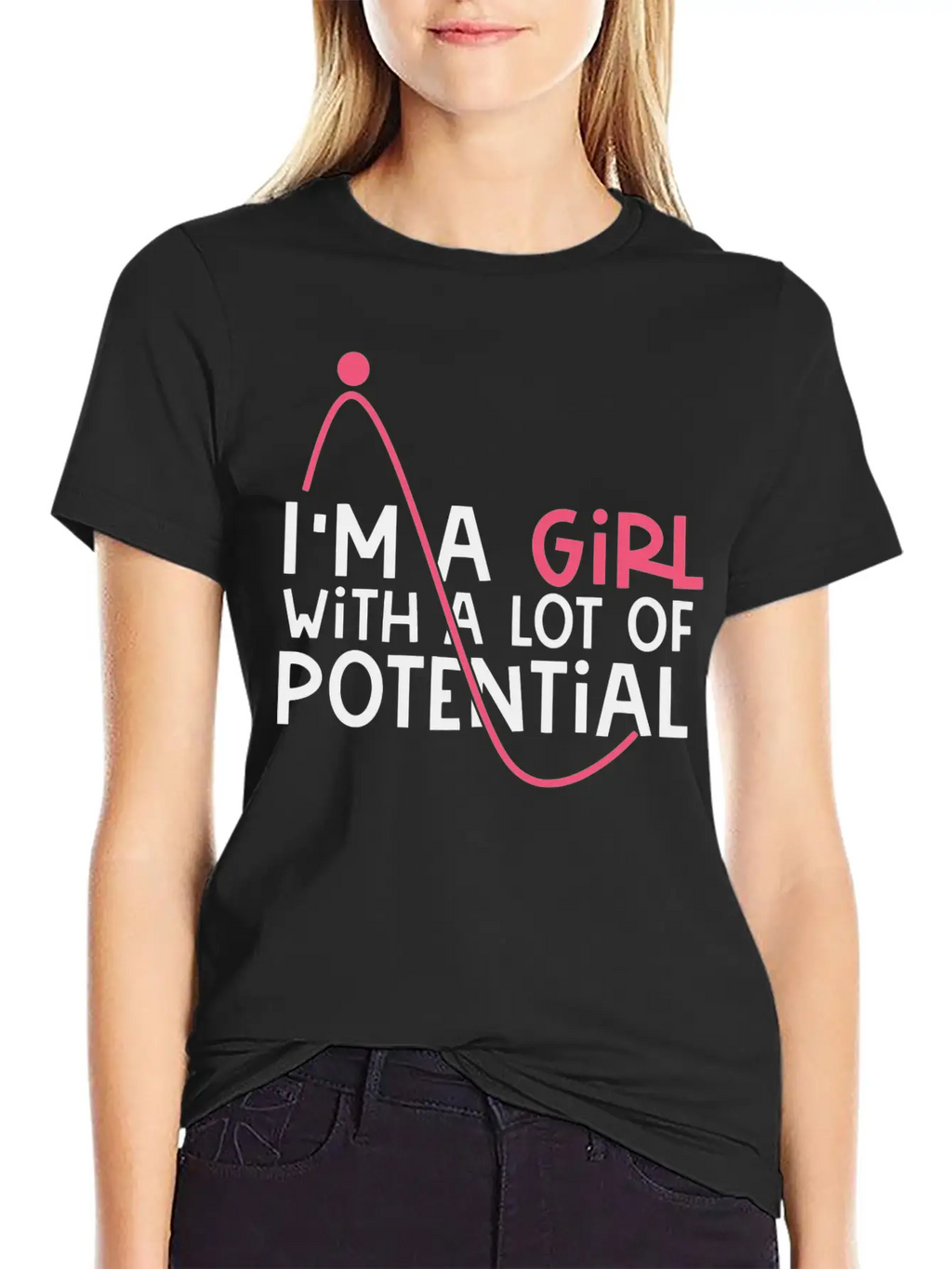 Girl With A Lot Of Potential, STEM, Science, Girl Classic Cotton Tee – Unisex Comfort For Any Season
