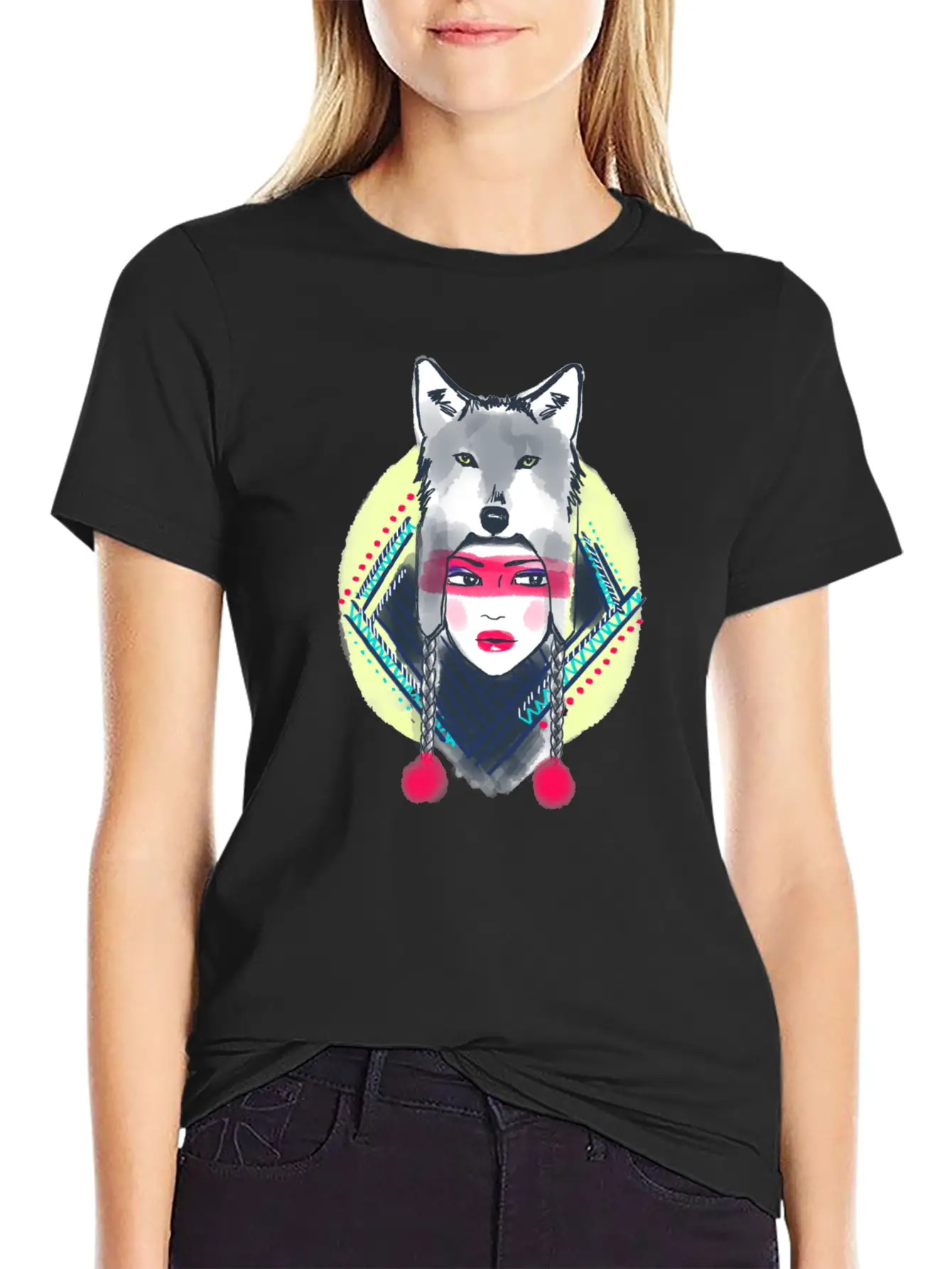 Girl With Wolf Hat Classic Cotton Tee – Unisex Comfort For Any Season