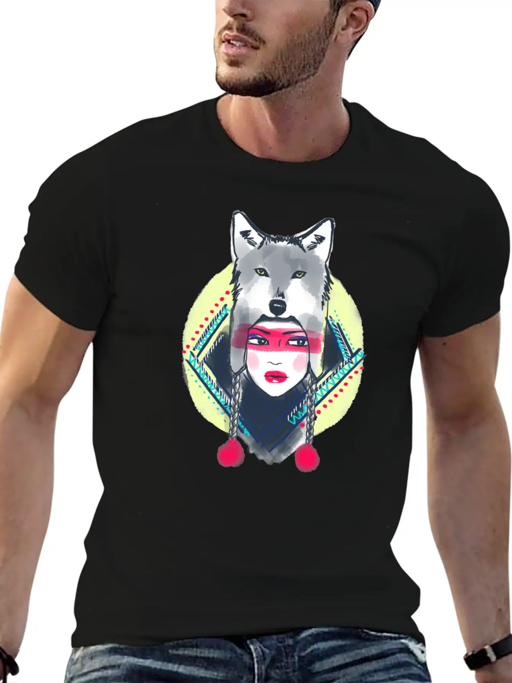 Girl With Wolf Hat Classic Cotton Tee – Unisex Comfort For Any Season