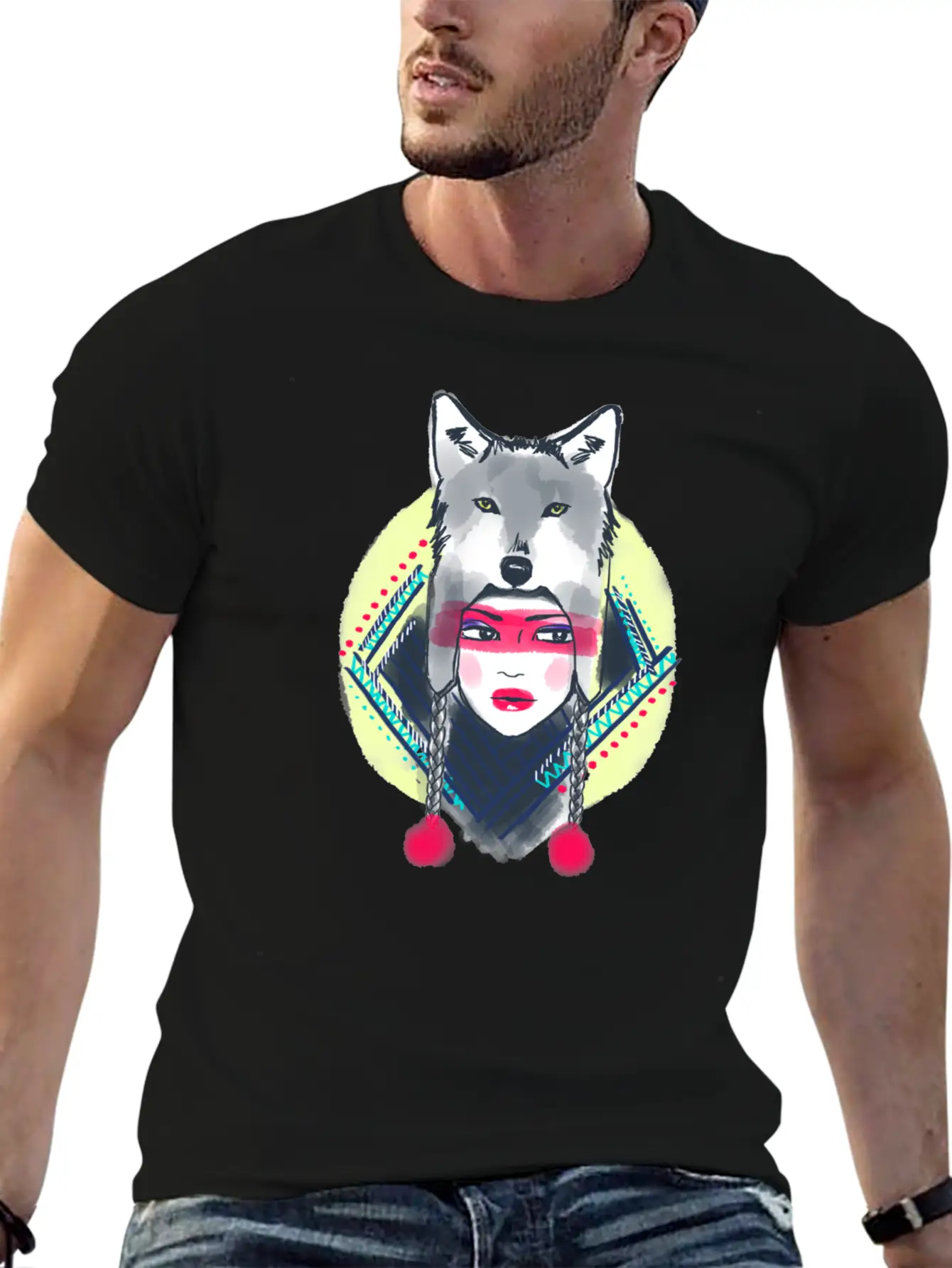 Girl With Wolf Hat Classic Cotton Tee – Unisex Comfort For Any Season
