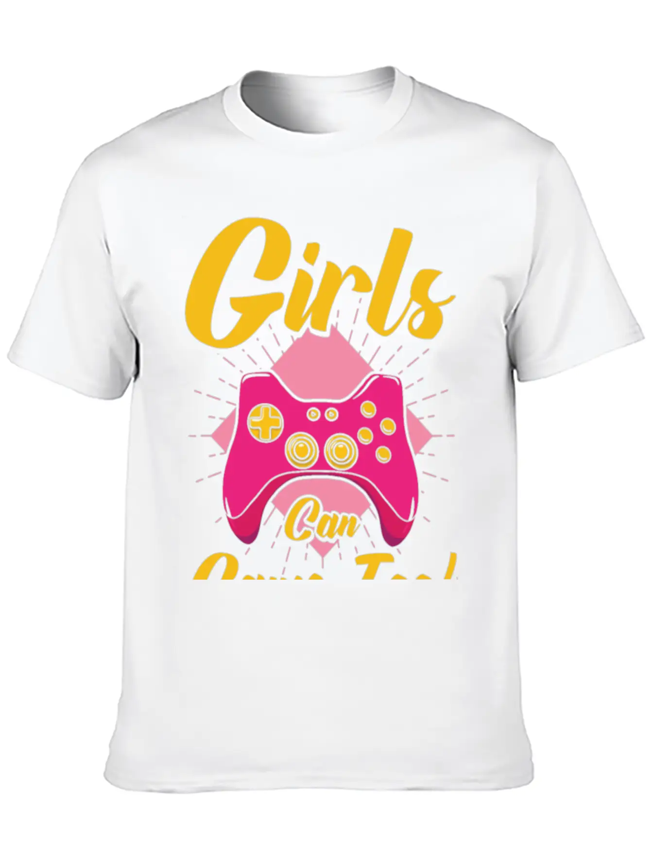 Girls Can Game Too Gaming Gamer Video Games Breathable Graphic T-Shirt – Perfect For Casual Days